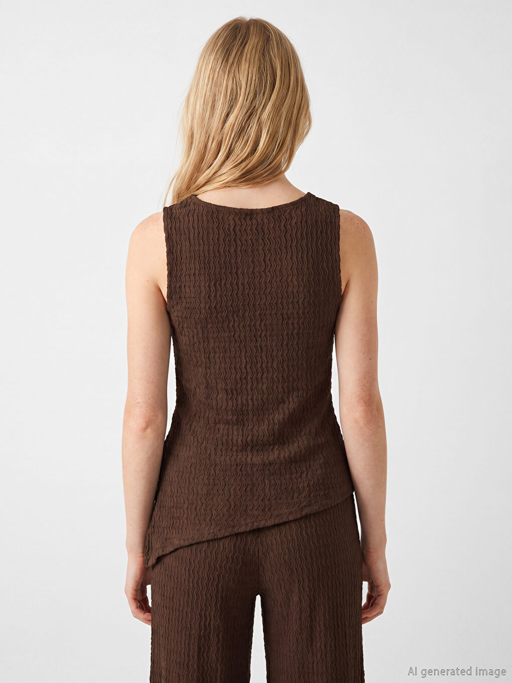 Crew Neck Asymmetric Cut Blouse-3