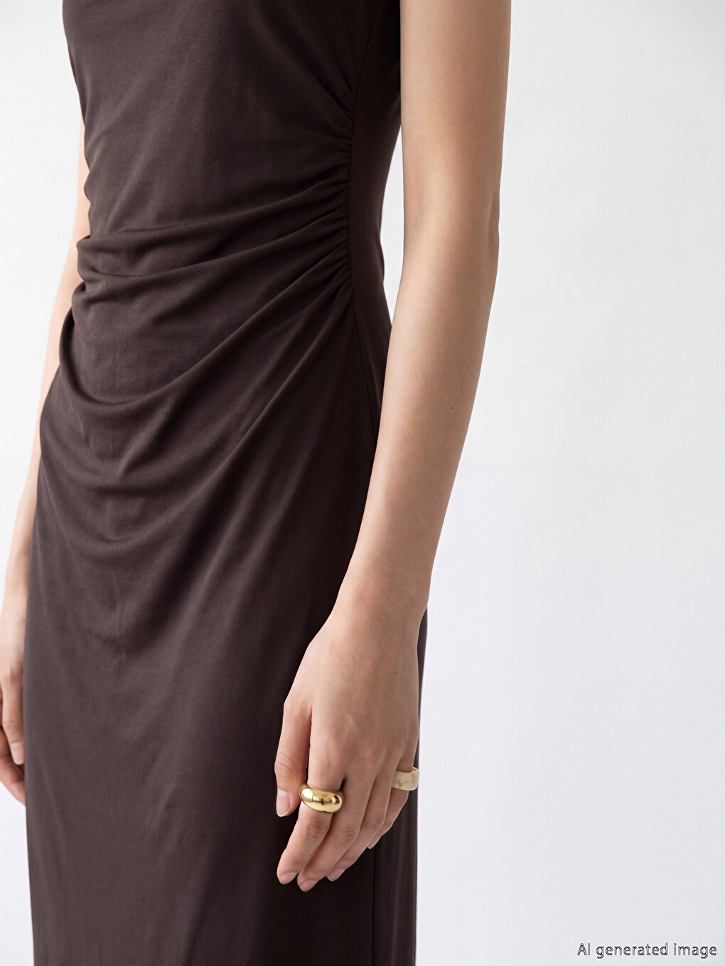 Square Neck Ruched Bodycon Dress-2