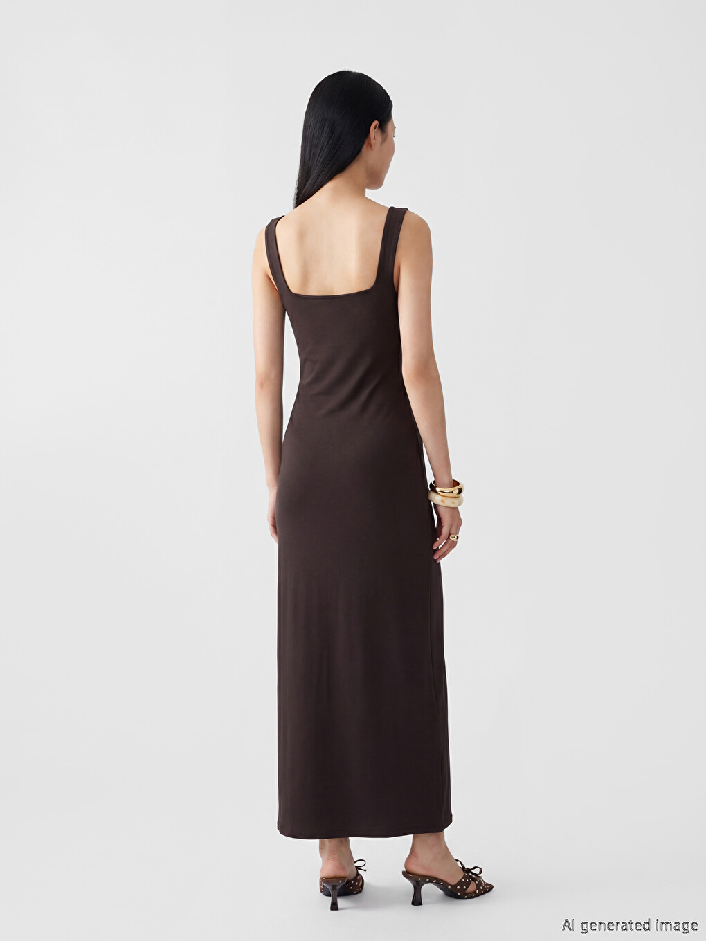 Square Neck Ruched Bodycon Dress-3