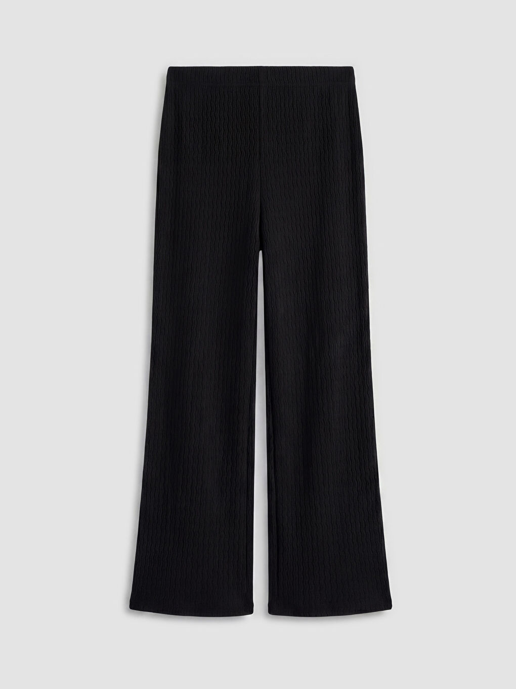 Siyah Beli Lastikli Dokulu Kadın Pantolon-1