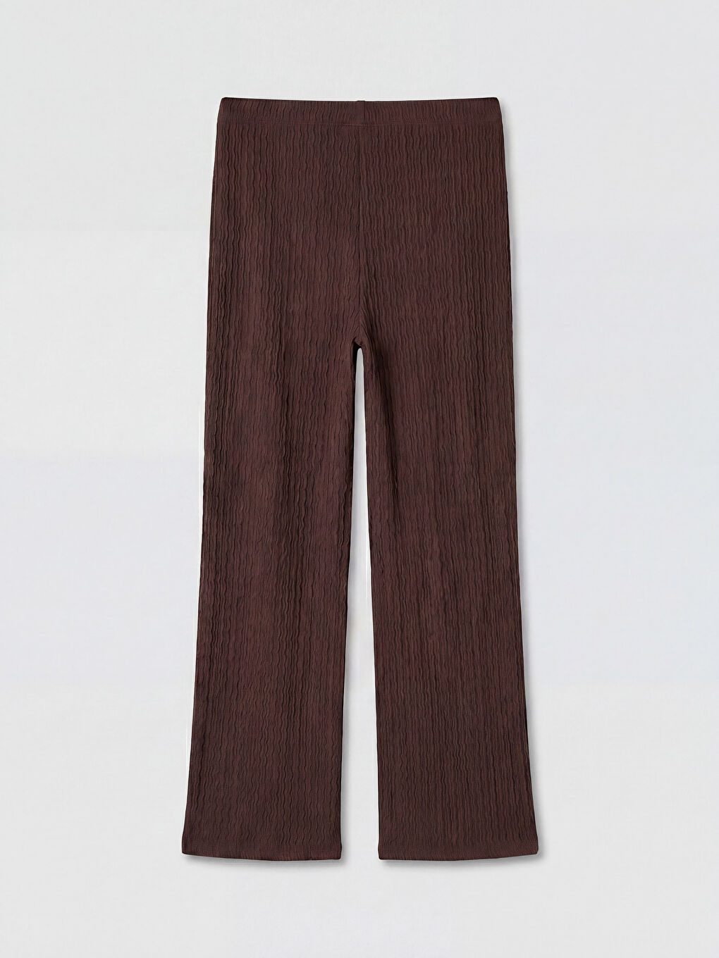 Kahverengi Beli Lastikli Dokulu Kadın Pantolon-1