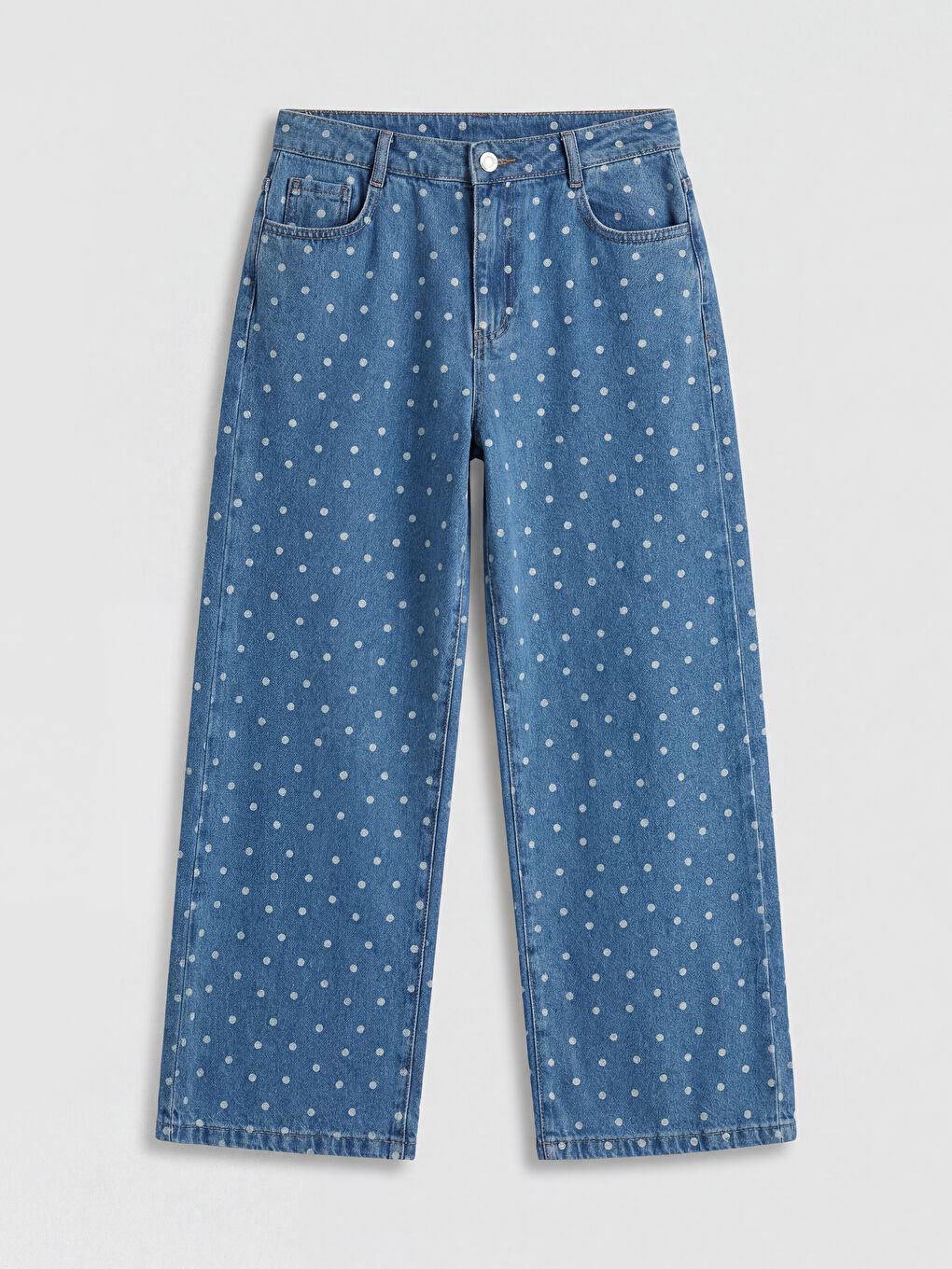 Mavi Wideleg Kız Çocuk Jean Pantolon