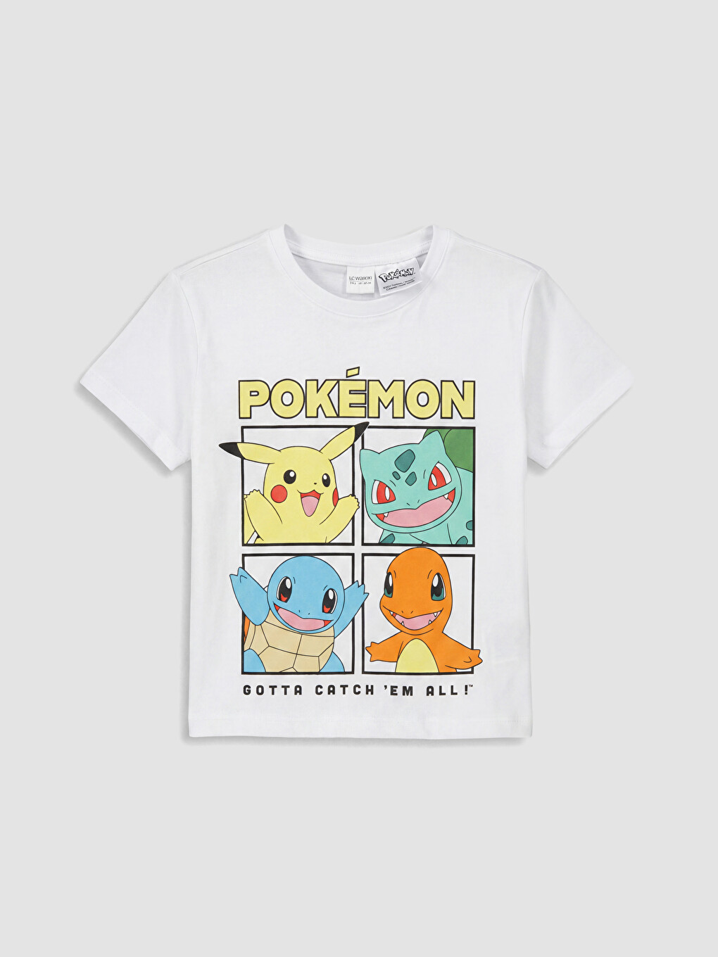Beyaz Pokémon Baskılı Erkek Çocuk Şortlu Pijama Takımı-1