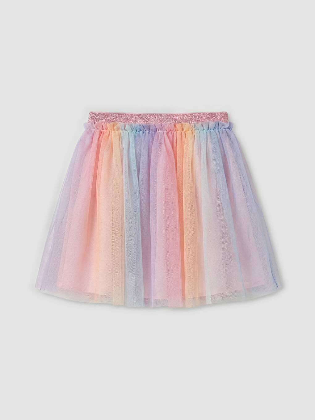Pembe Beli Lastikli Kız Çocuk Tül Etek	