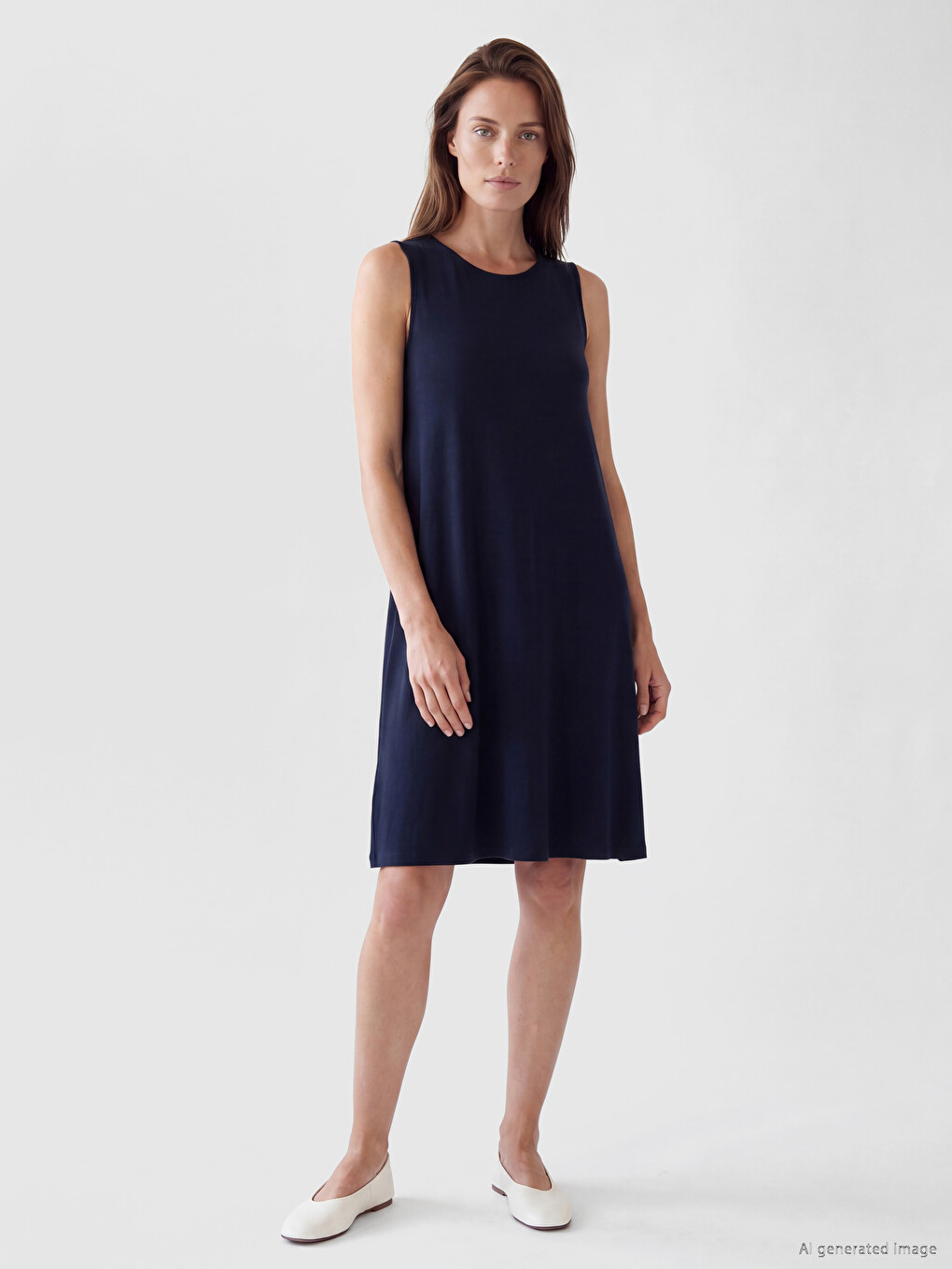Crew Neck A-line Dress