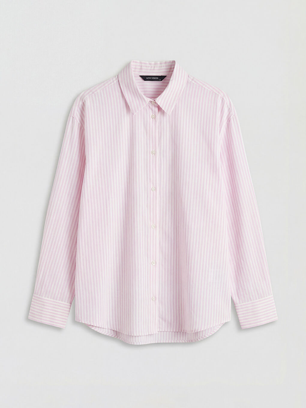 Pembe Çizgili Oversize Kadın Gömlek	