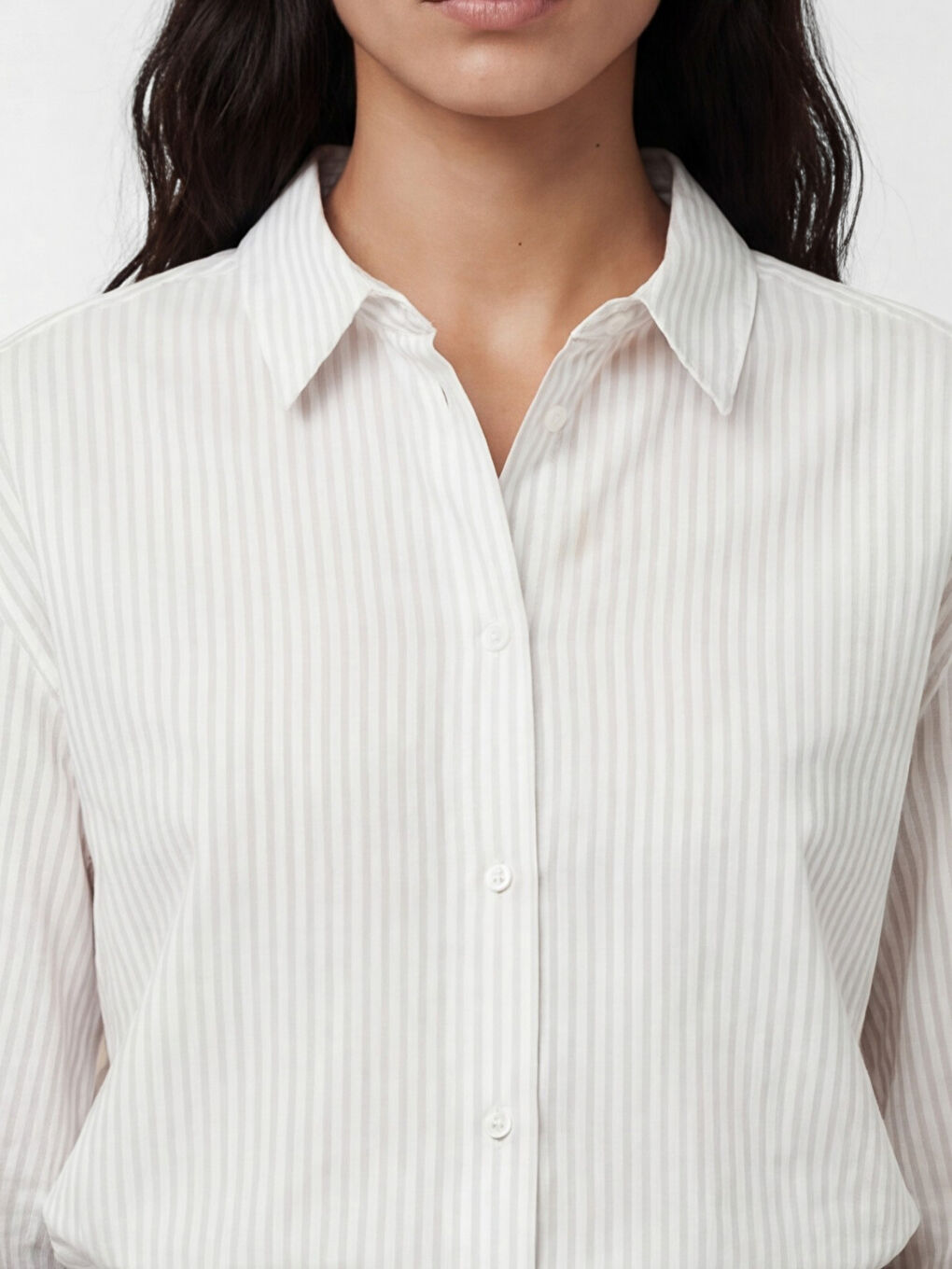 Striped Oversize Women's Shirt-2