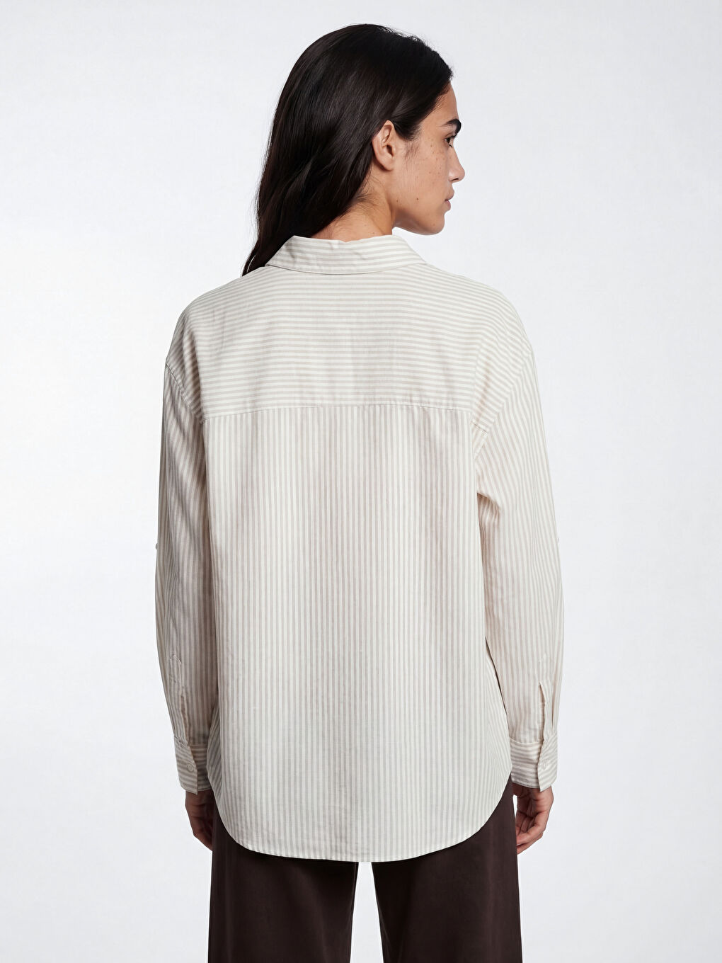 Striped Oversize Women's Shirt-3