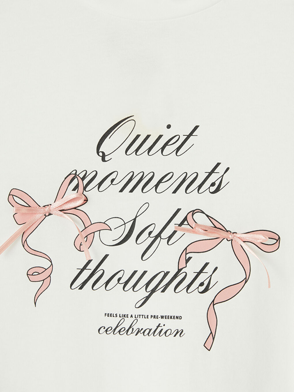 Beyaz Bisiklet Yaka Baskılı Kız Çocuk Tişört-2