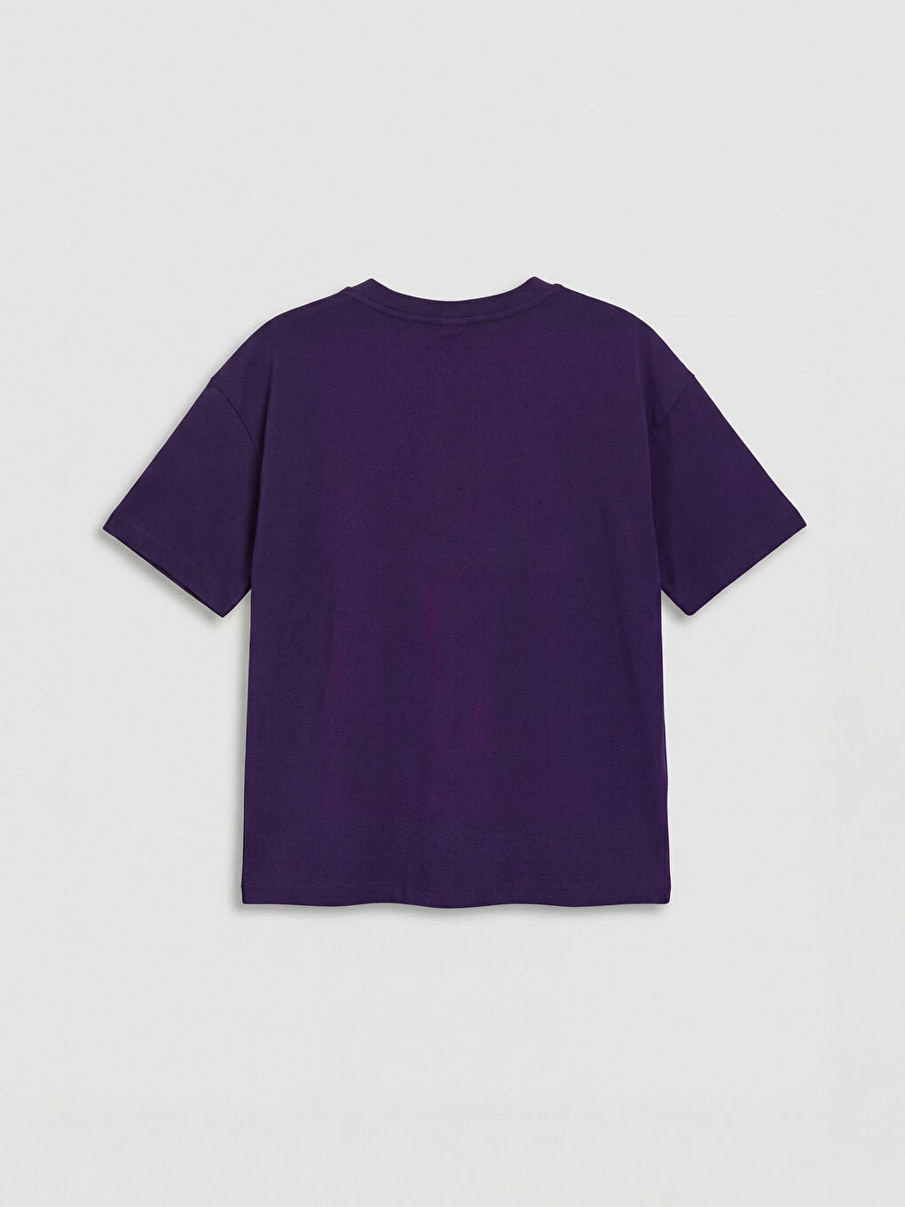 Mor Bisiklet Yaka Taş İşlemeli Kız Çocuk Tişört-1