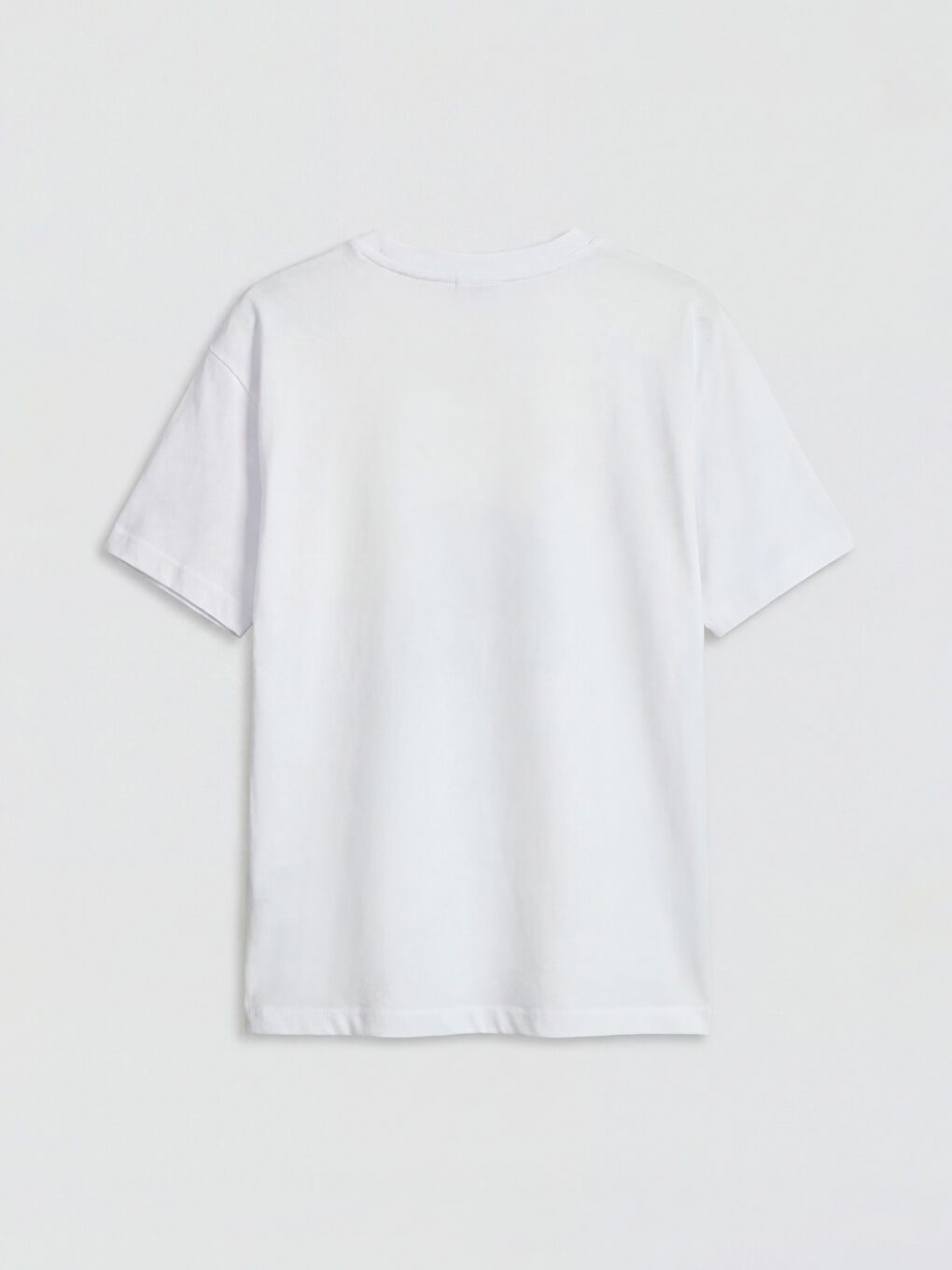 Beyaz Bisiklet Yaka Ayı Baskılı Kız Çocuk Tişört-1