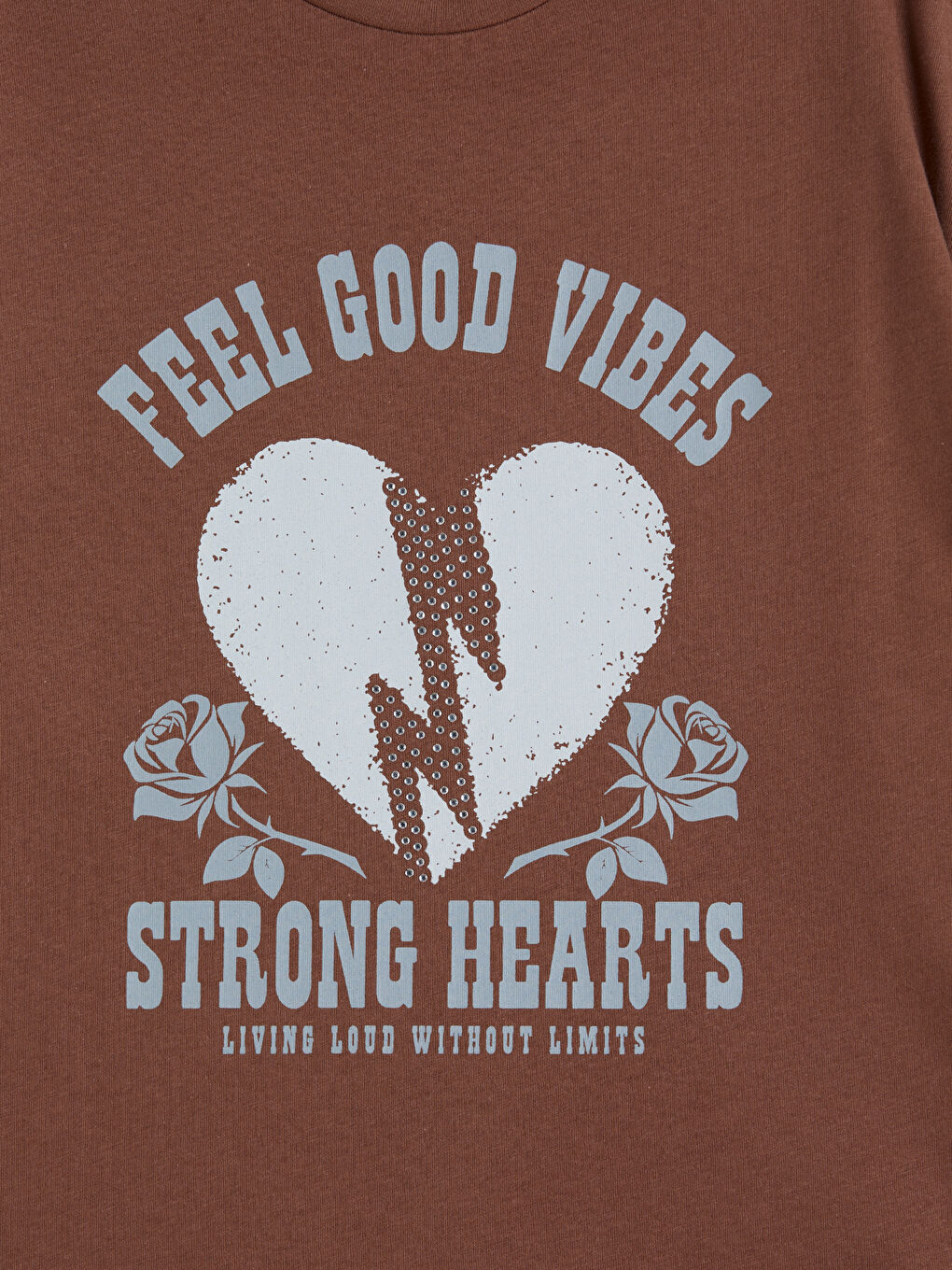 Kahverengi Baskılı Kız Çocuk Tişört-2