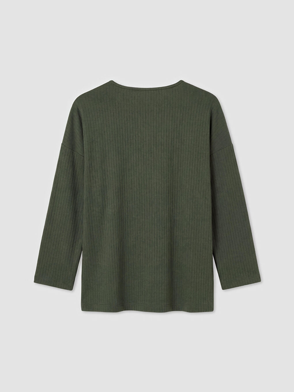 Haki Bisiklet Yaka Yandan Bağlamalı Bluz-1