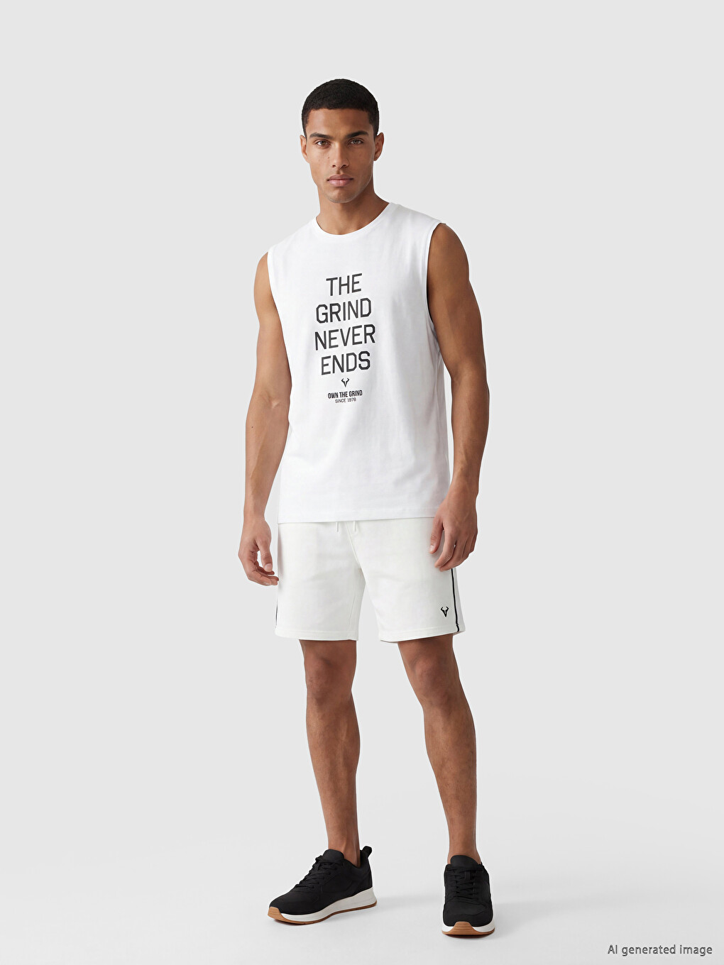 Crew Neck Printed Men's Sleeveless T-Shirt-1