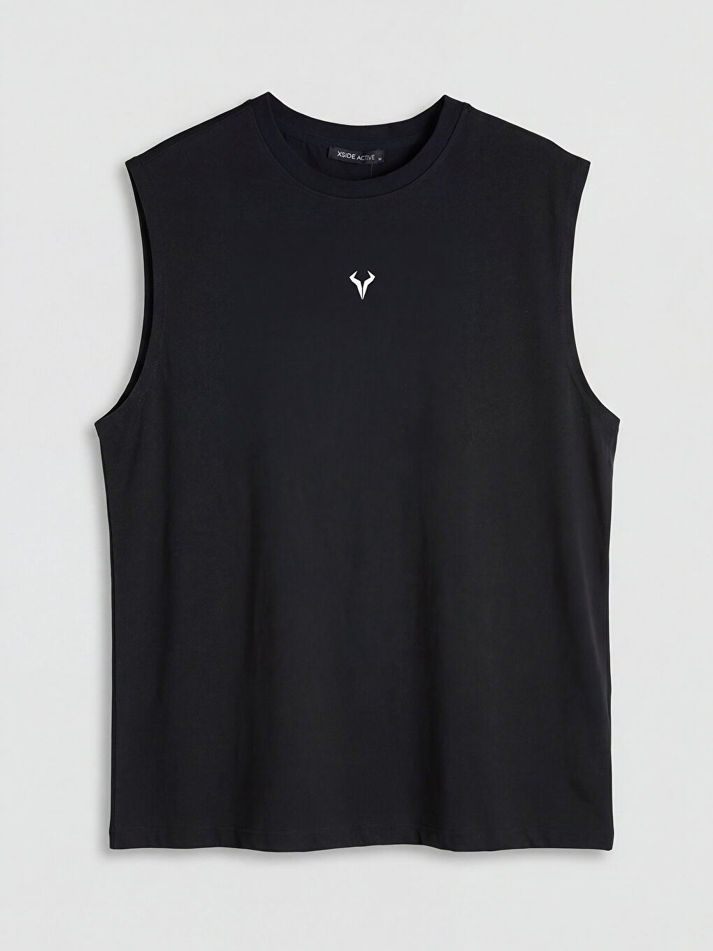 Siyah Bisiklet Yaka Erkek Kolsuz Tişört