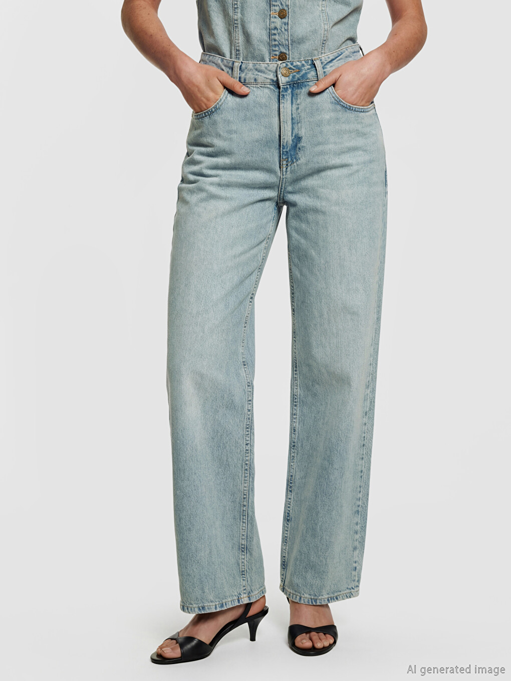 İndigo Straight Fit Kadın Jean Pantolon-1