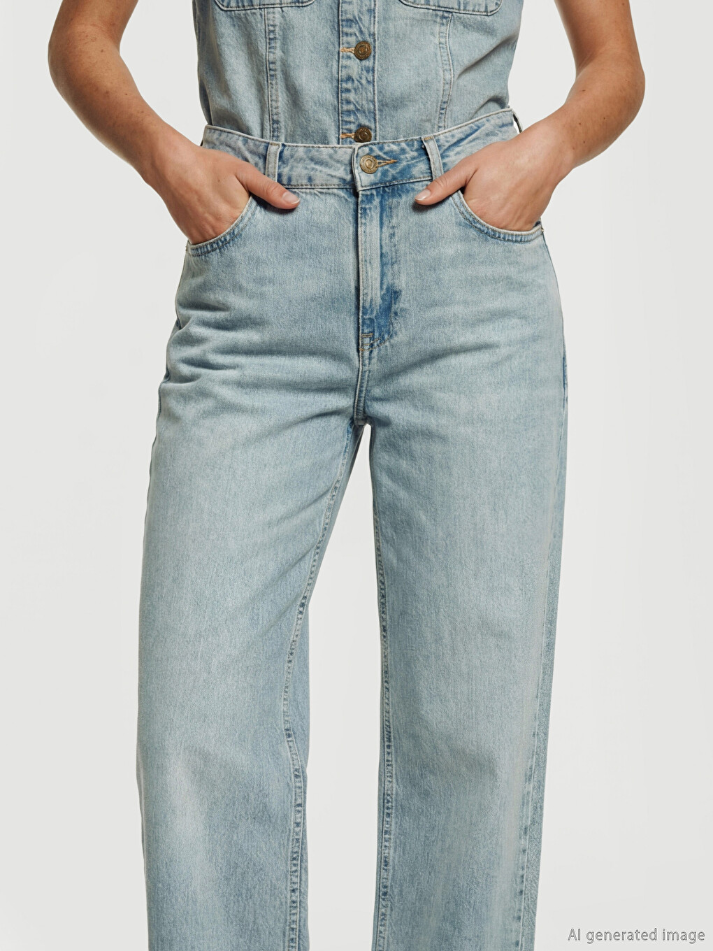 İndigo Straight Fit Kadın Jean Pantolon-3
