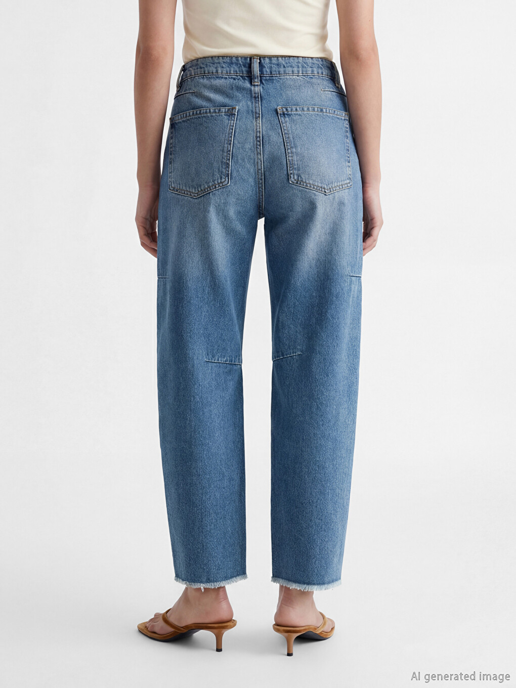 High Waist Barrel Fit Damen Jeans-2