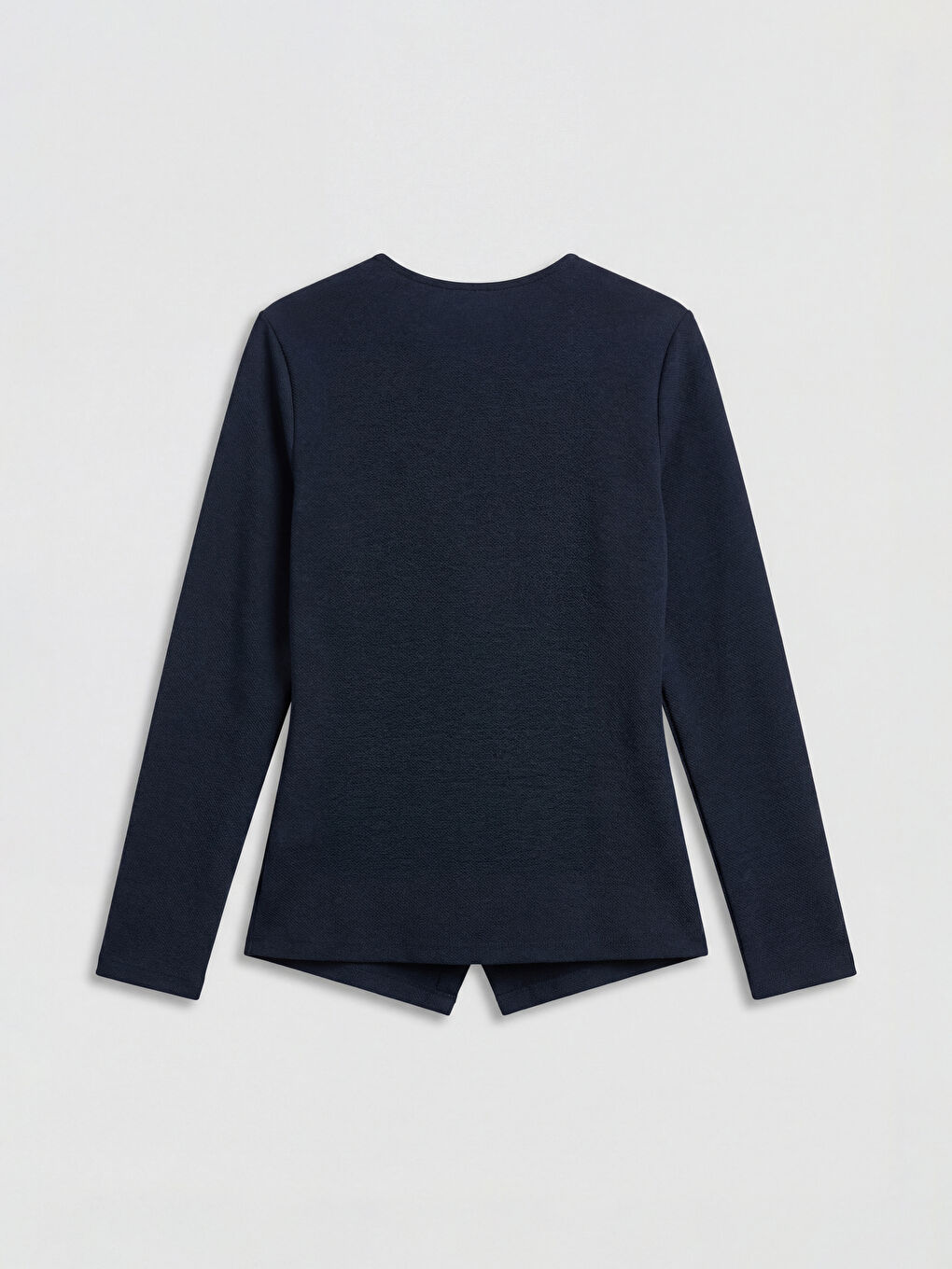 Lacivert Kruvaze Yaka Metal Aplikeli Bluz-1