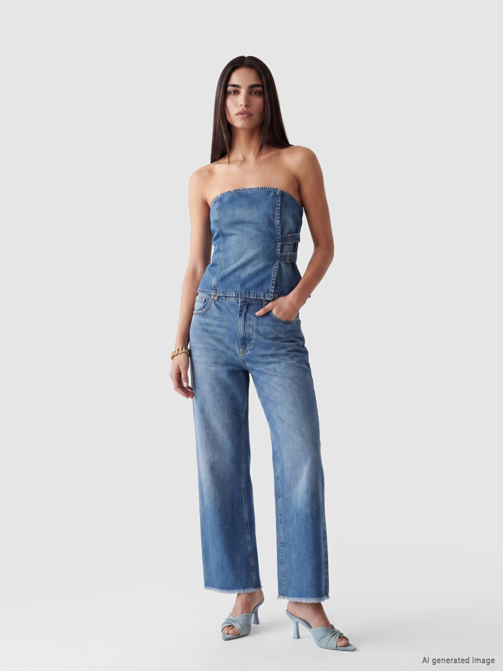 İndigo Barrel Fit Kadın Jean Pantolon