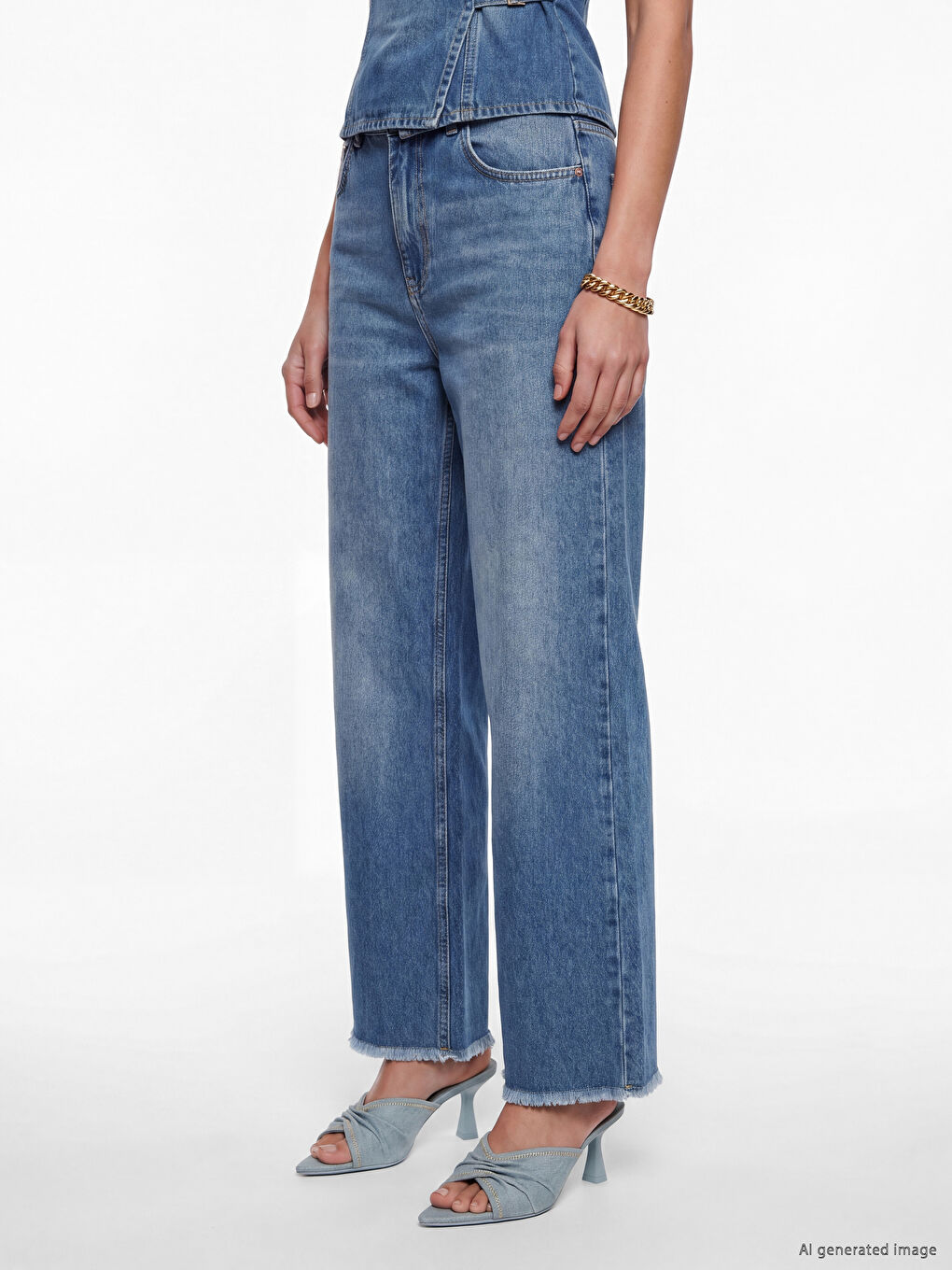 İndigo Barrel Fit Kadın Jean Pantolon-1