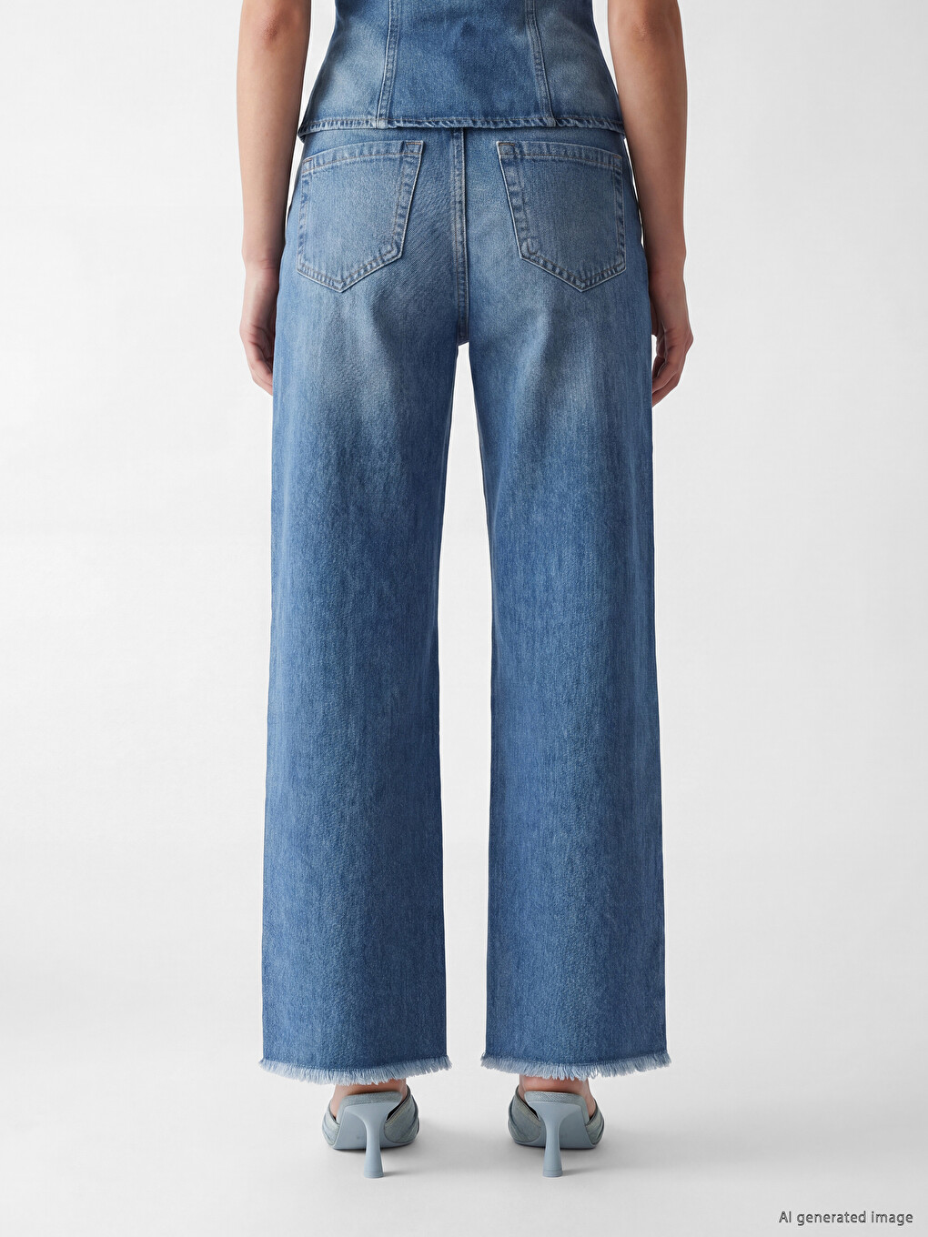 İndigo Barrel Fit Kadın Jean Pantolon-2