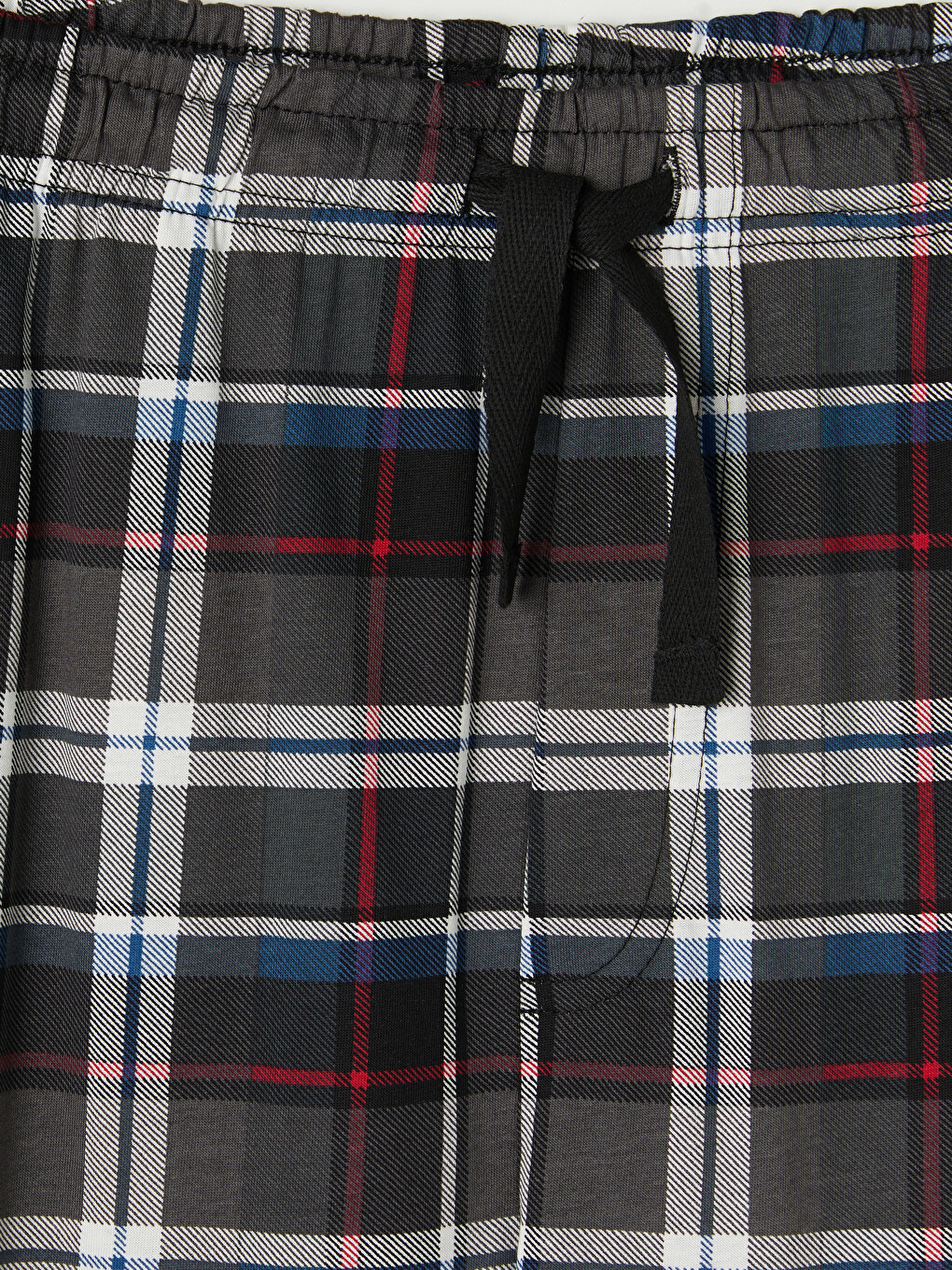 Siyah Regular Fit Ekose Erkek Pijama Altı-1