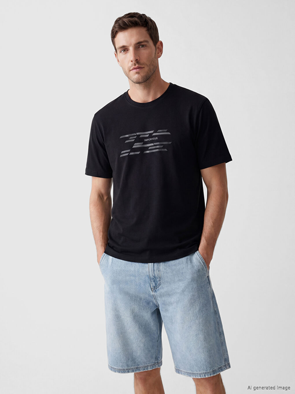 Crew Neck Printed Men's Jersey T-Shirt