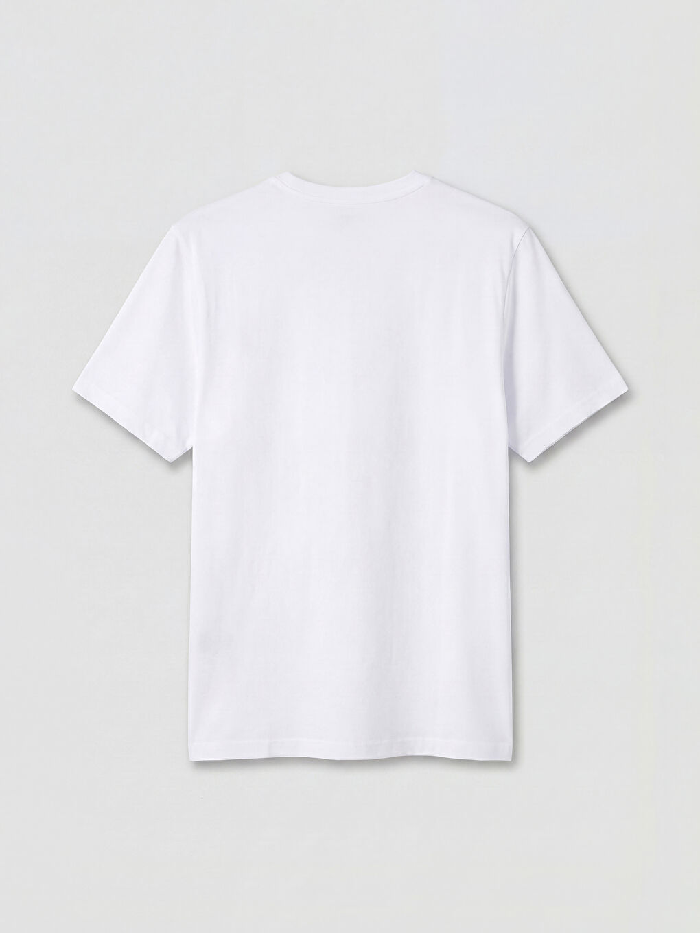 Beyaz Bisiklet Yaka Slogan Baskılı Erkek Tişört-4