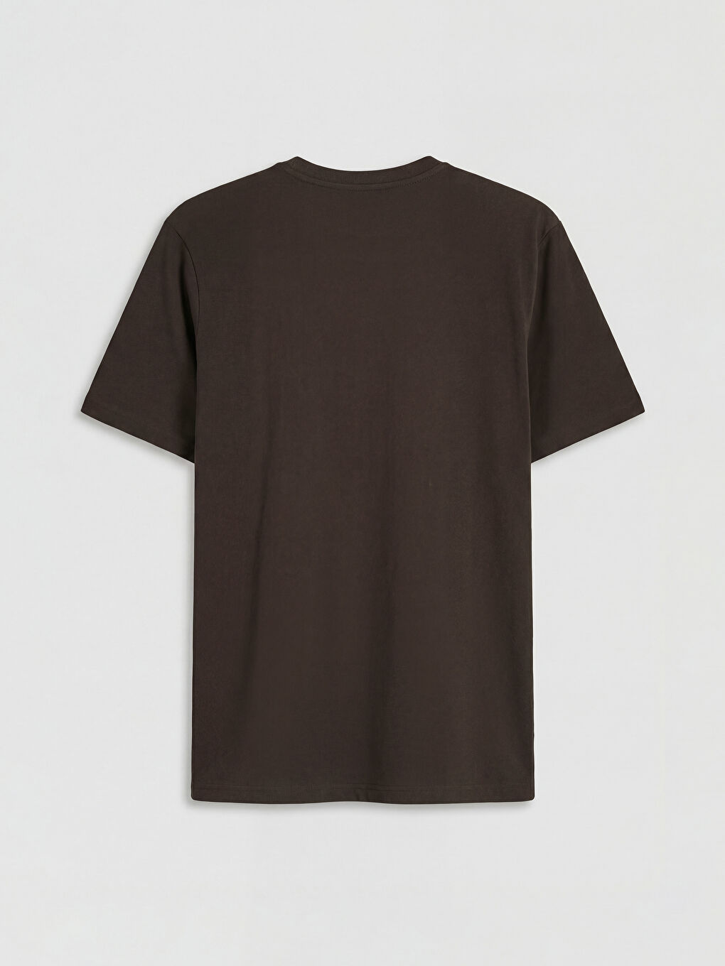 Kahverengi Bisiklet Yaka Slogan Baskılı Erkek Tişört-1