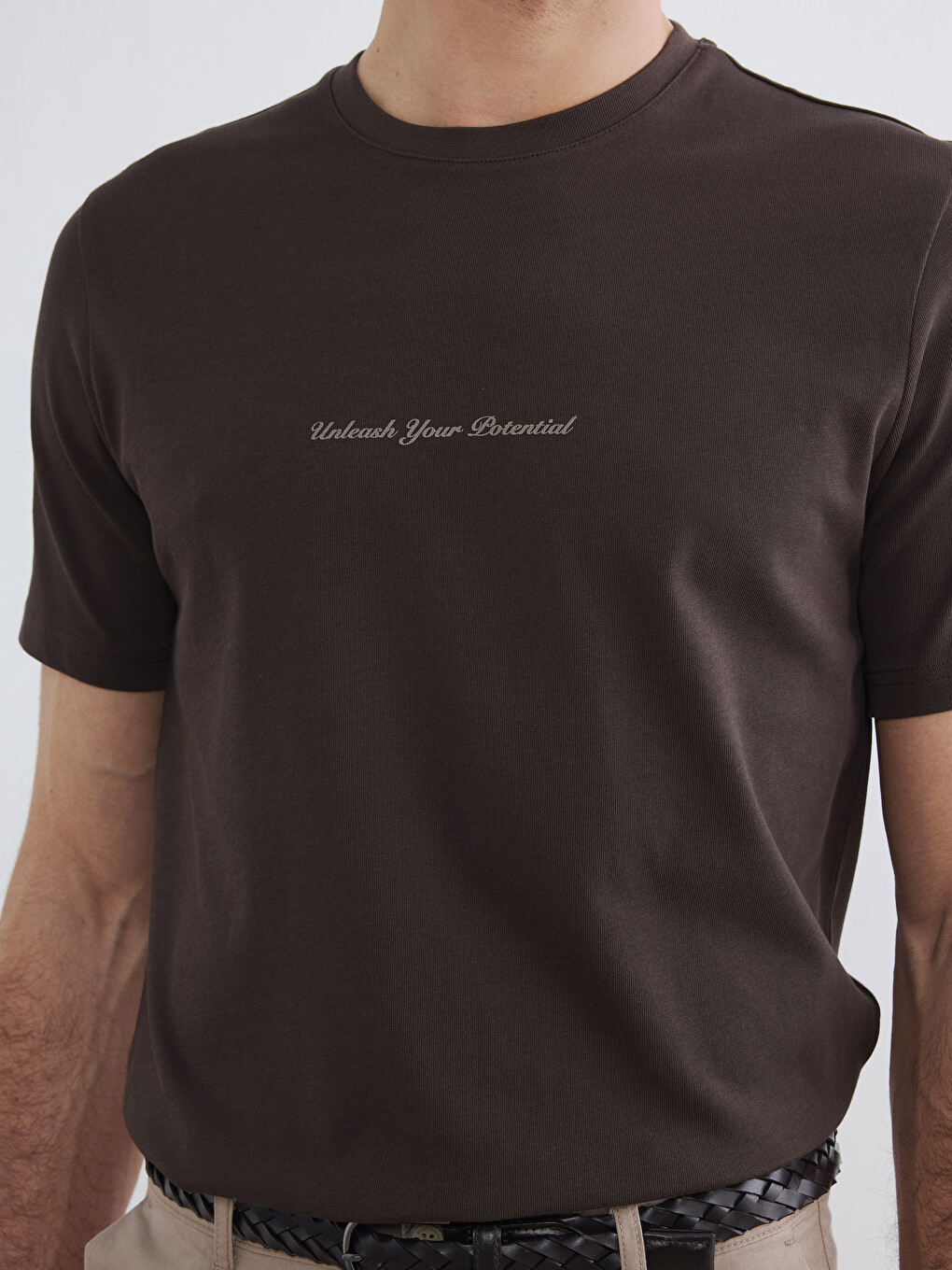 Crew Neck Slogan Printed Men's T-Shirt-1
