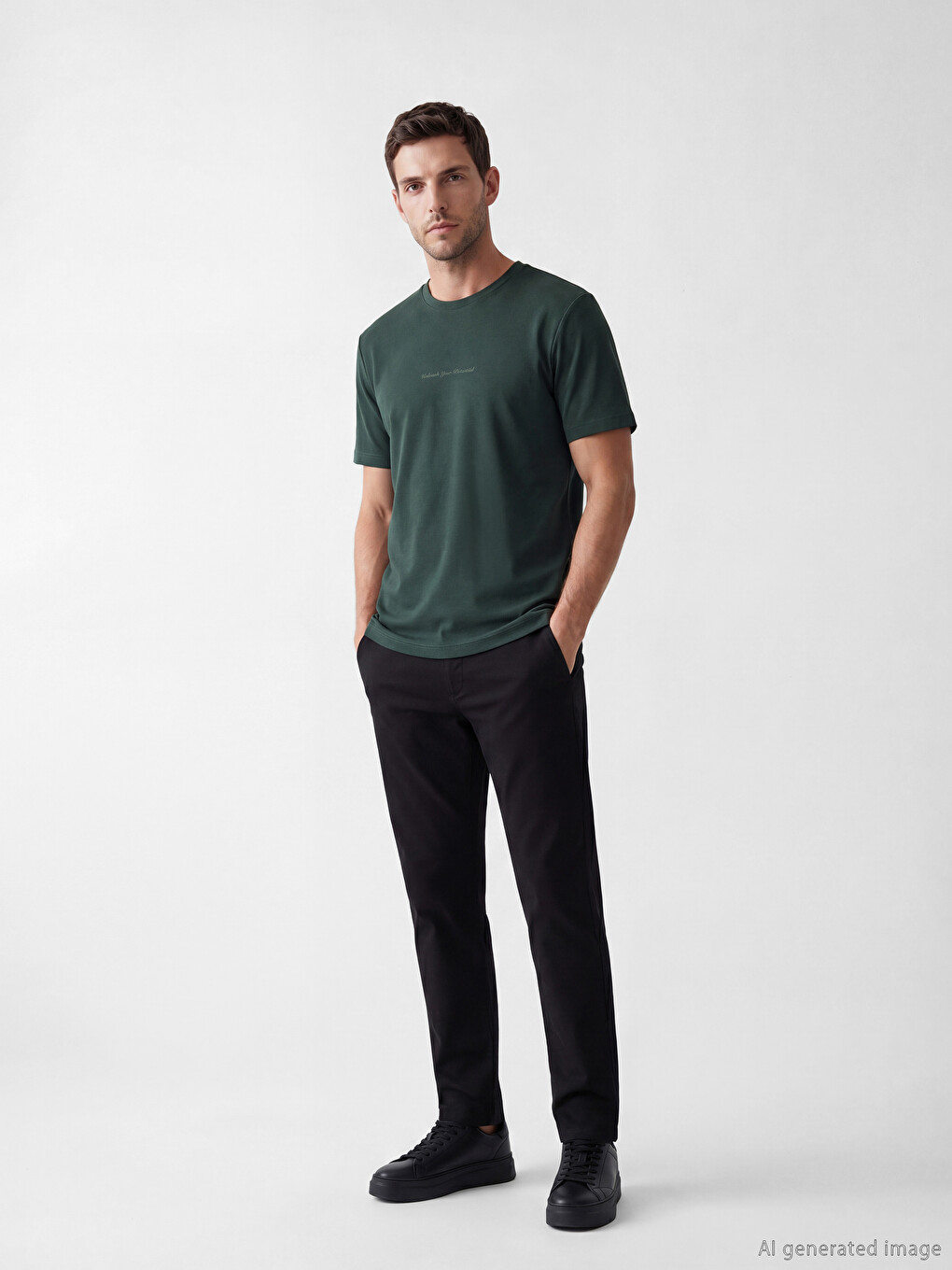 Crew Neck Slogan Printed Men's T-Shirt-1