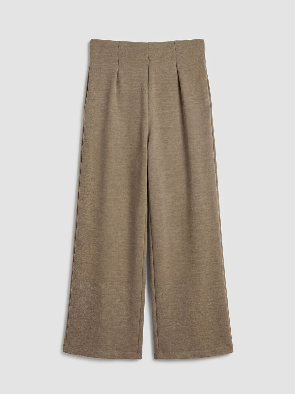 Kahverengi Yüksek Bel Geniş Paça Kadın Eşofman Altı-1