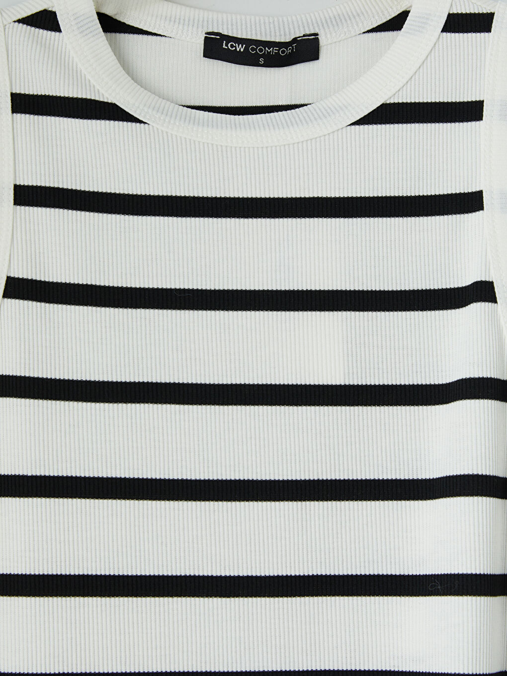 Bej Bisiklet Yaka Çizgili Kadın Atlet-2