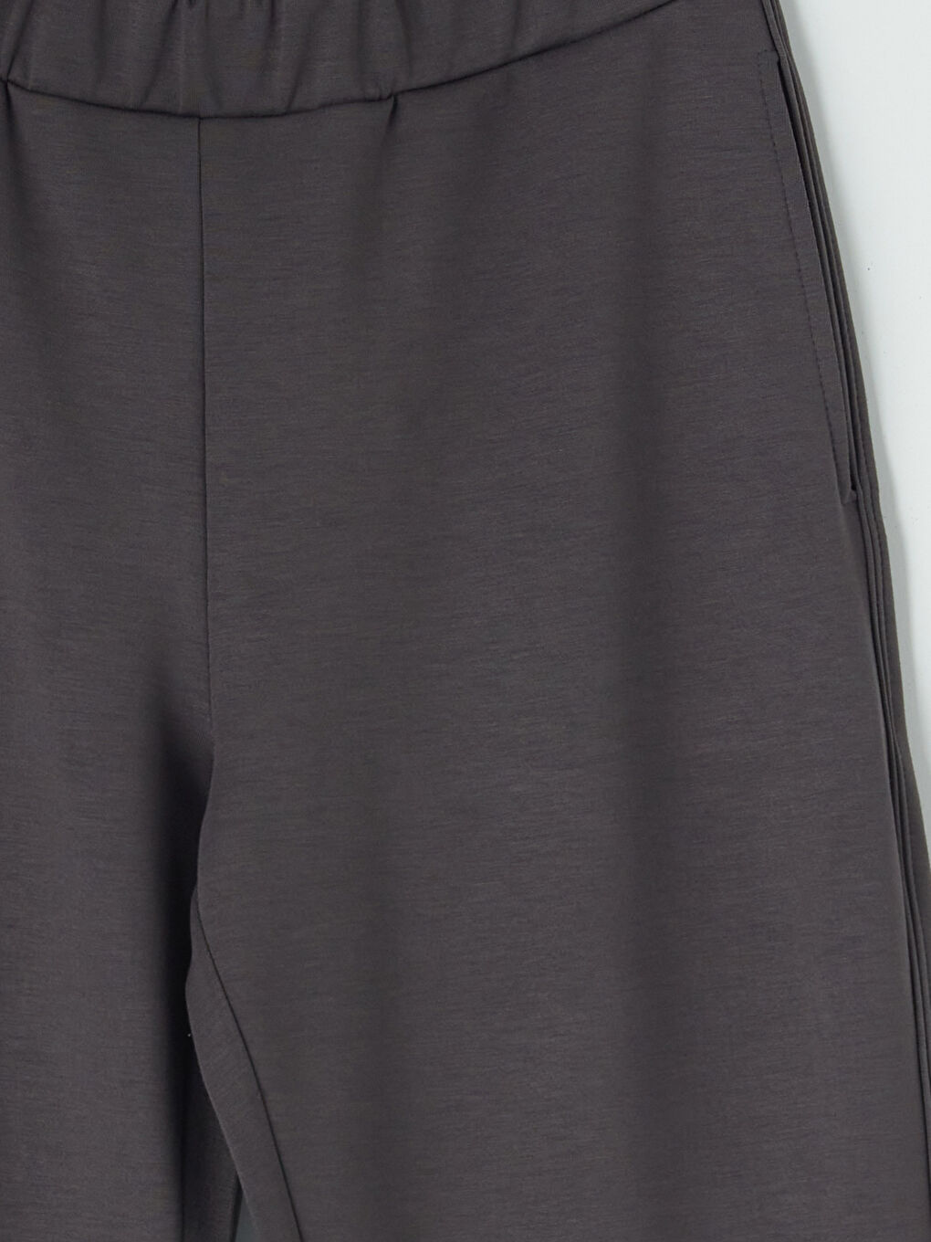 Gri Beli Lastikli Kadın Pantolon-2