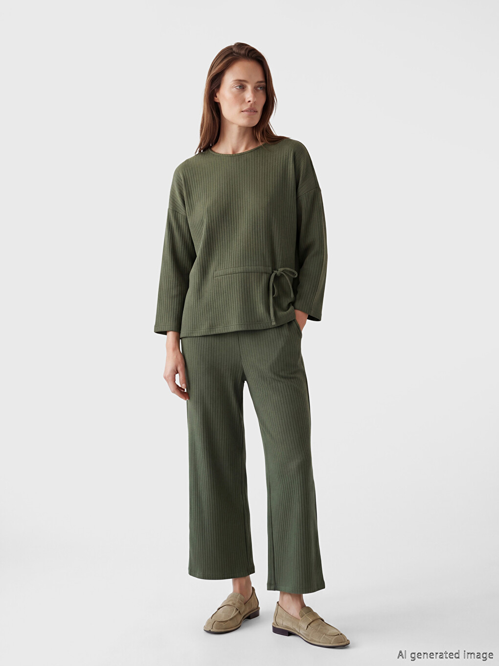 Loose Fit Striped Women's Trousers