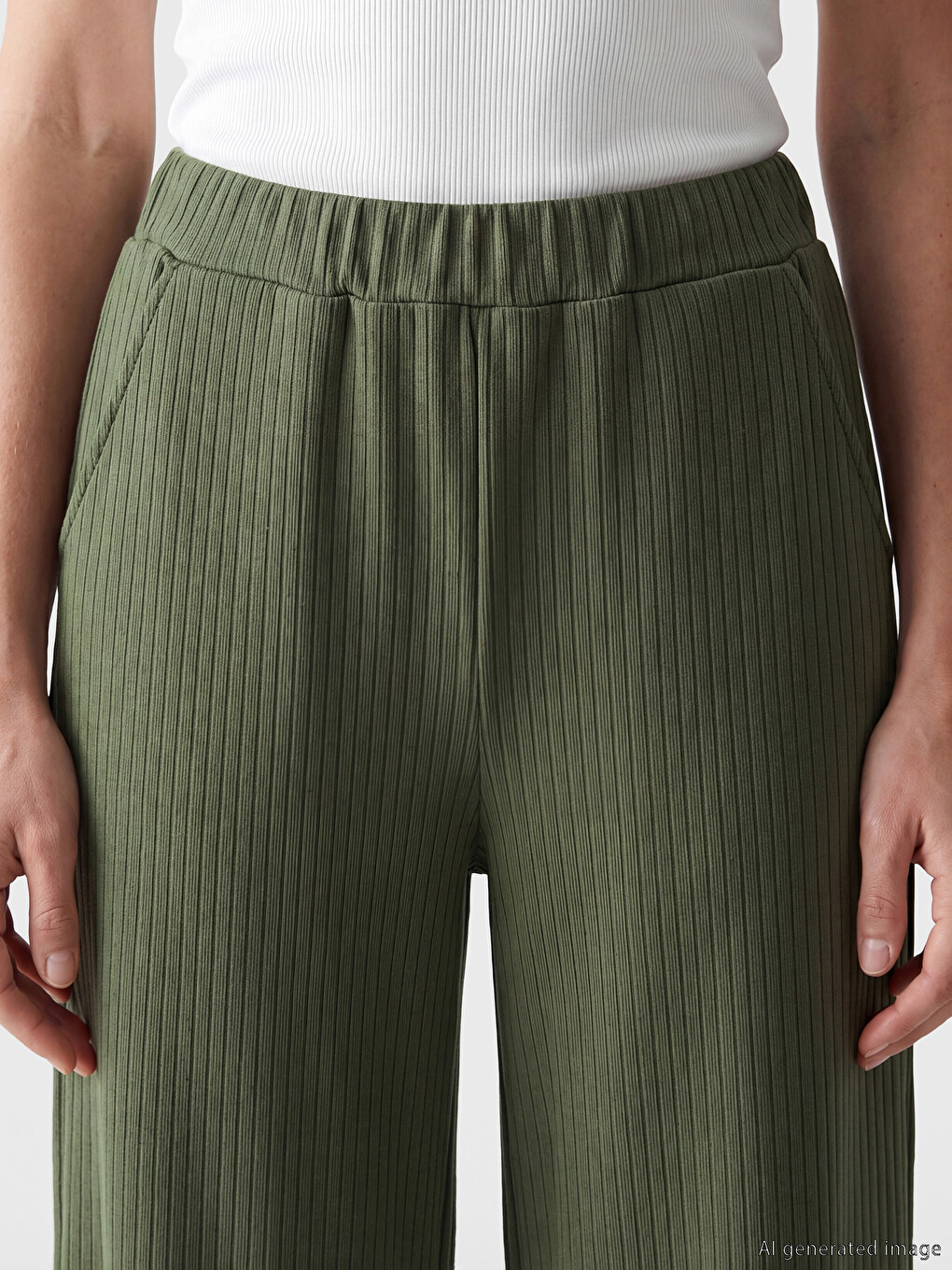 Loose Fit Striped Women's Trousers-2