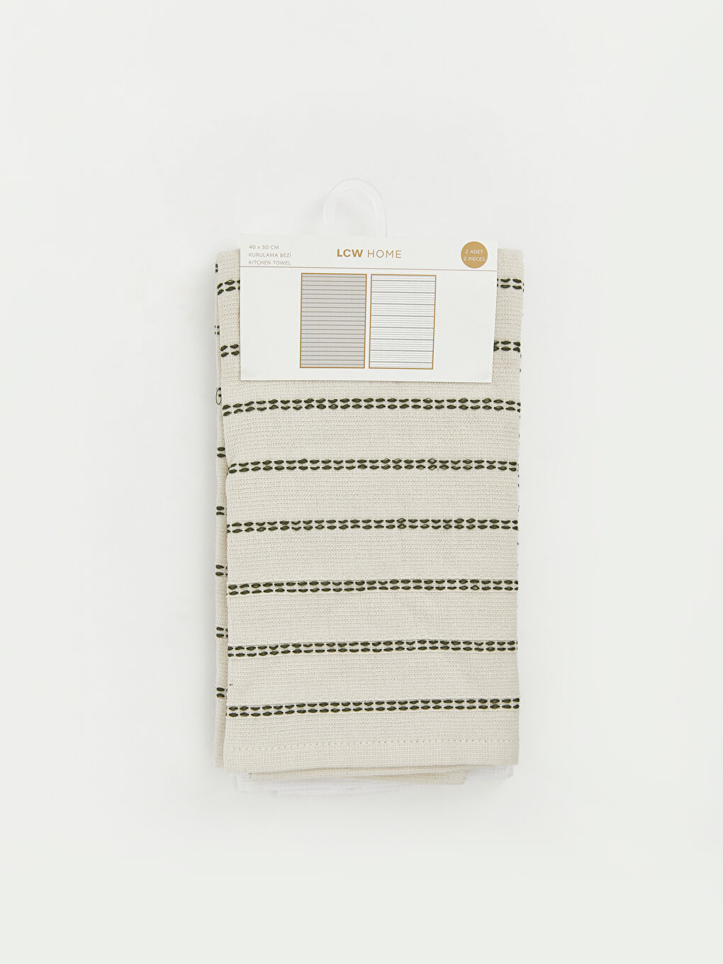 Karışık Çizgili Desenli Kurulama Bezi 2'li 40x50 cm-1