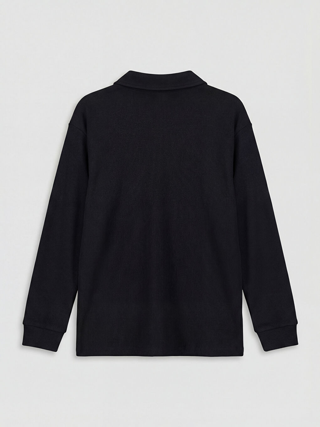 Siyah Polo Yaka London Nakışlı Erkek Çocuk Tişört-1