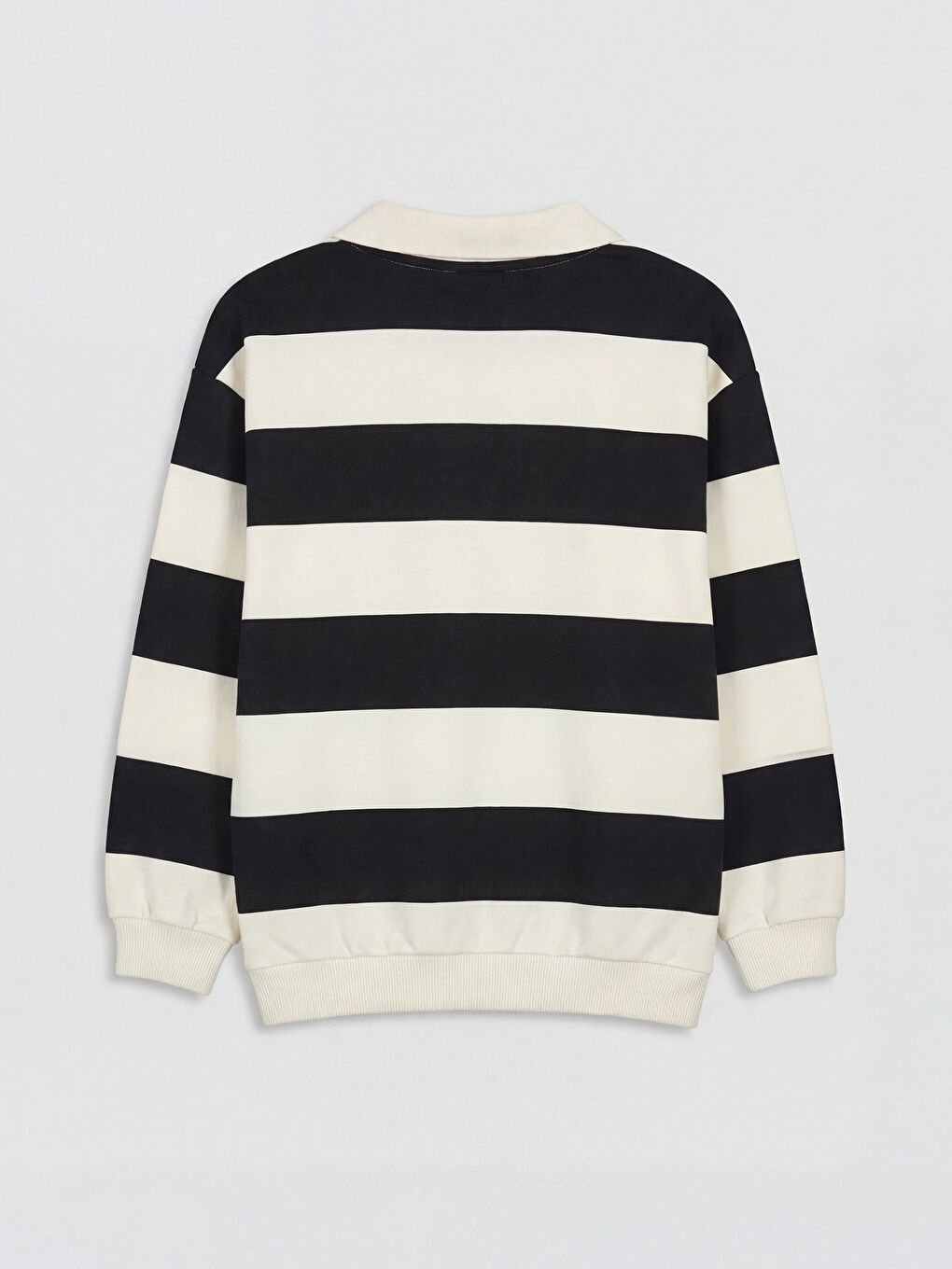 Bej Polo Yaka Baskılı Erkek Çocuk Sweatshirt-1