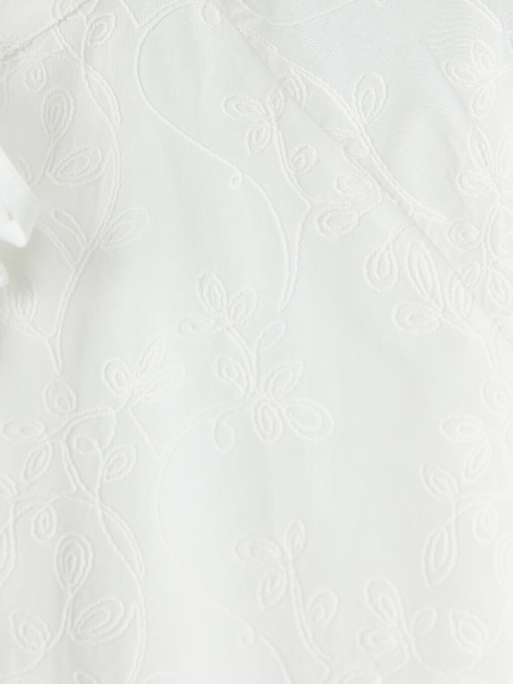 Ekru Bağlamalı Yaka Nakışlı Bluz-2