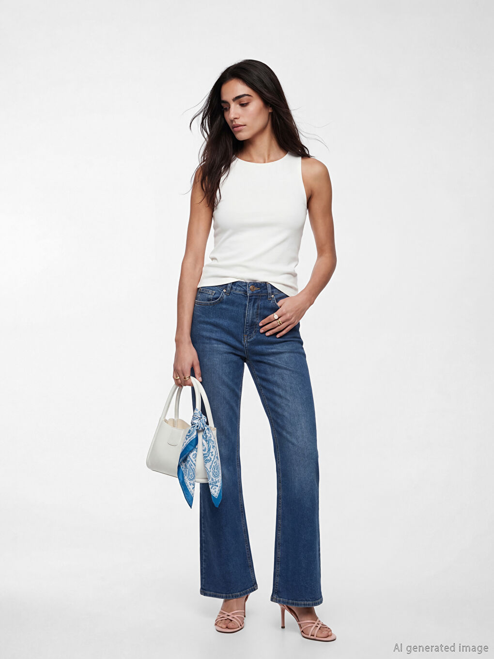 Beyaz Bisiklet Yaka Kadın Atlet	-1