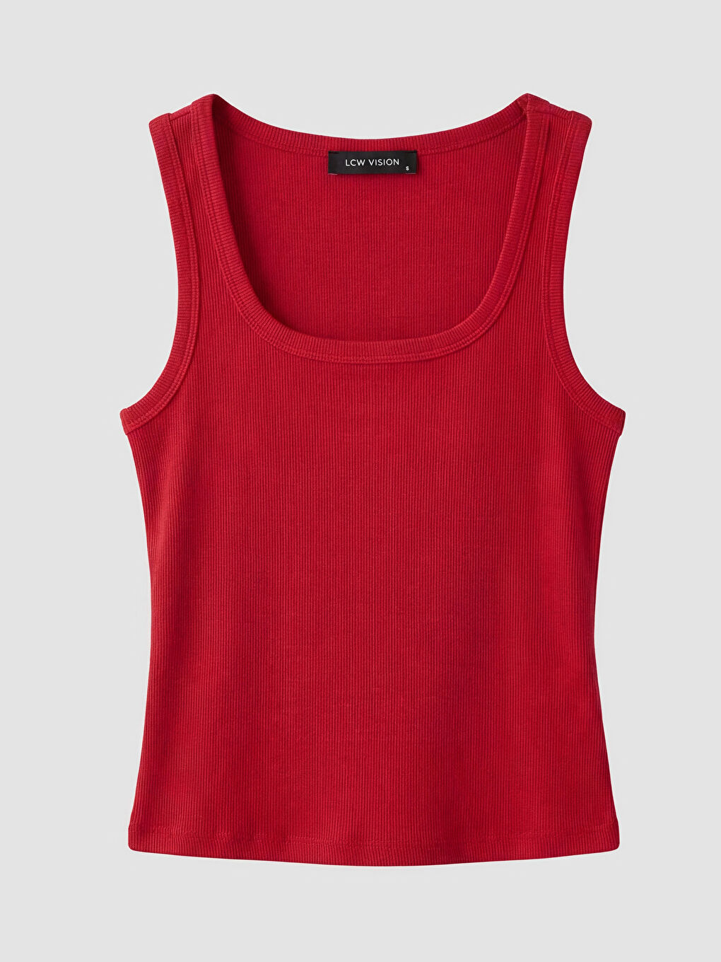 Kırmızı Kare Yaka Kadın Atlet