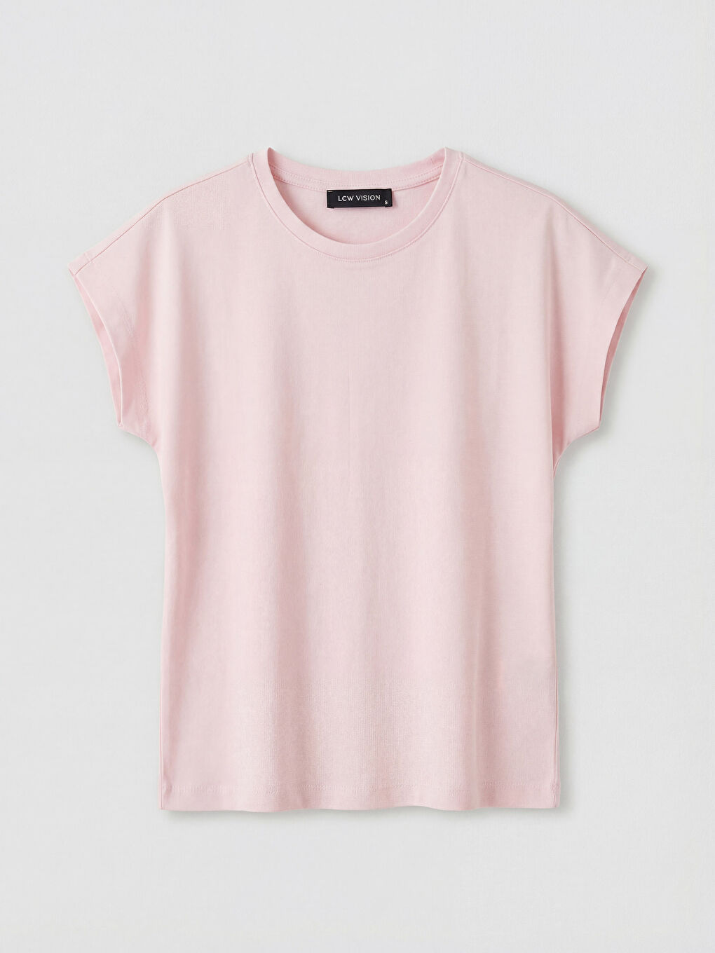 Pembe Bisiklet Yaka Kadın Crop