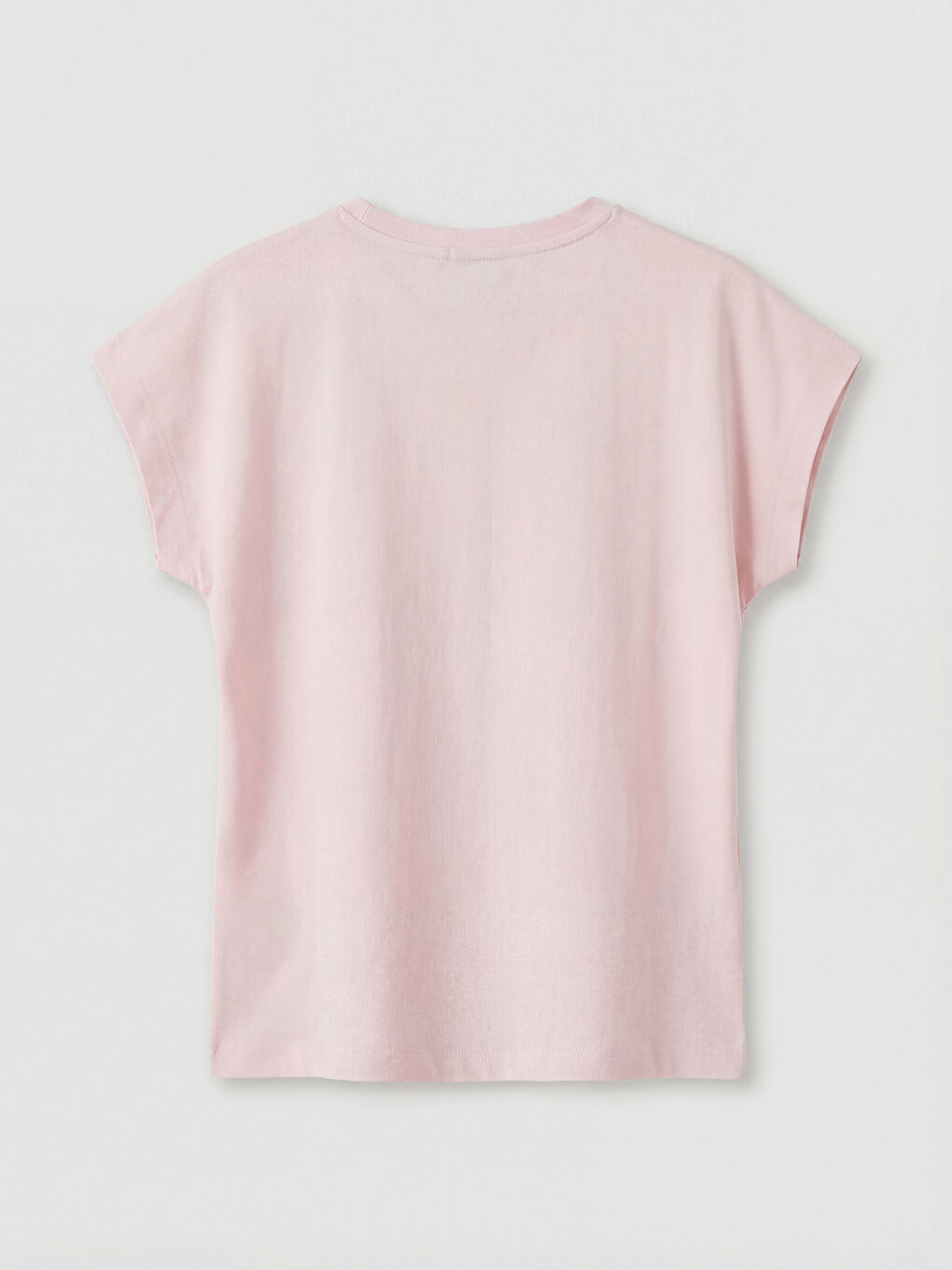 Pembe Bisiklet Yaka Kadın Crop-1