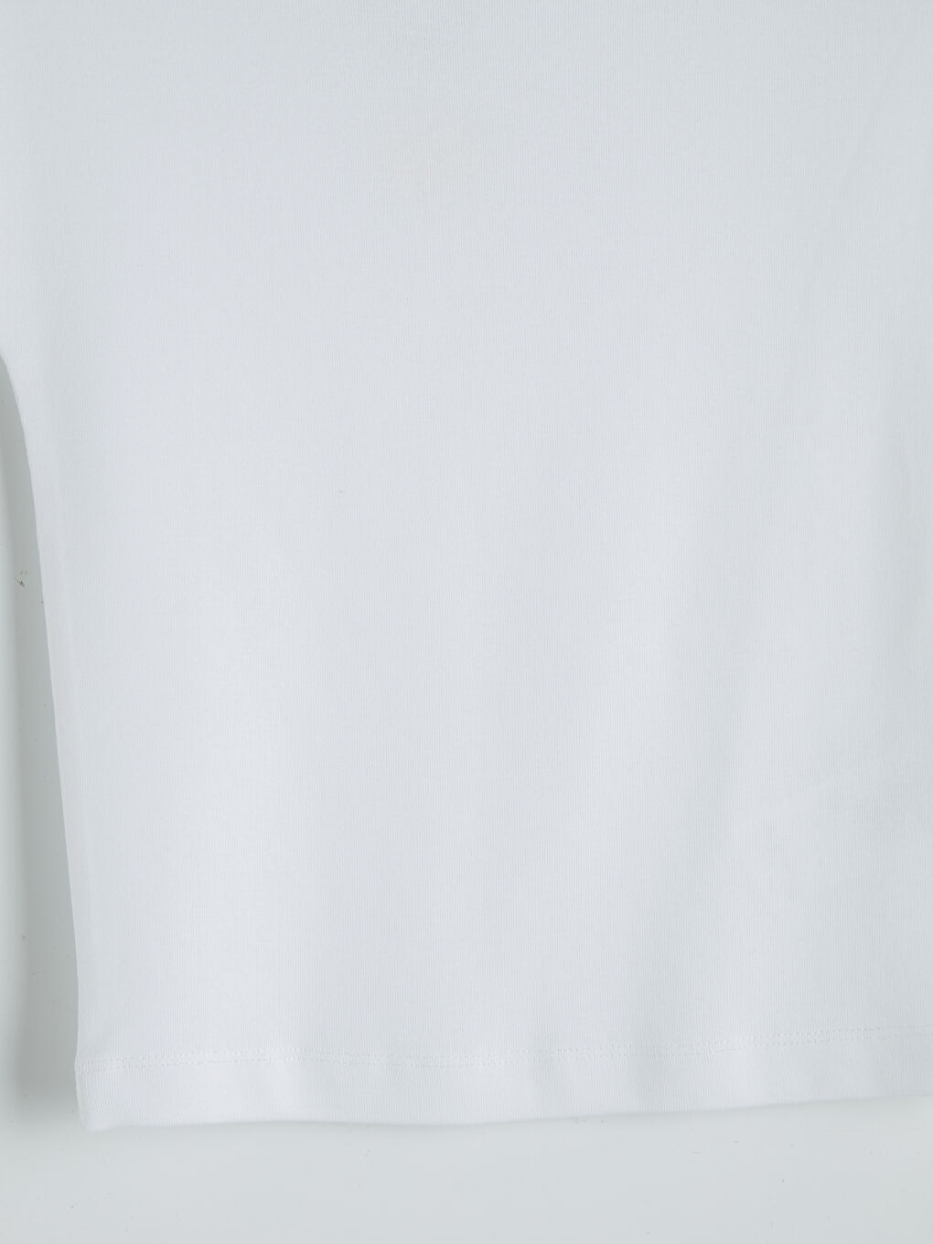 Beyaz Bisiklet Yaka Kadın Crop-6