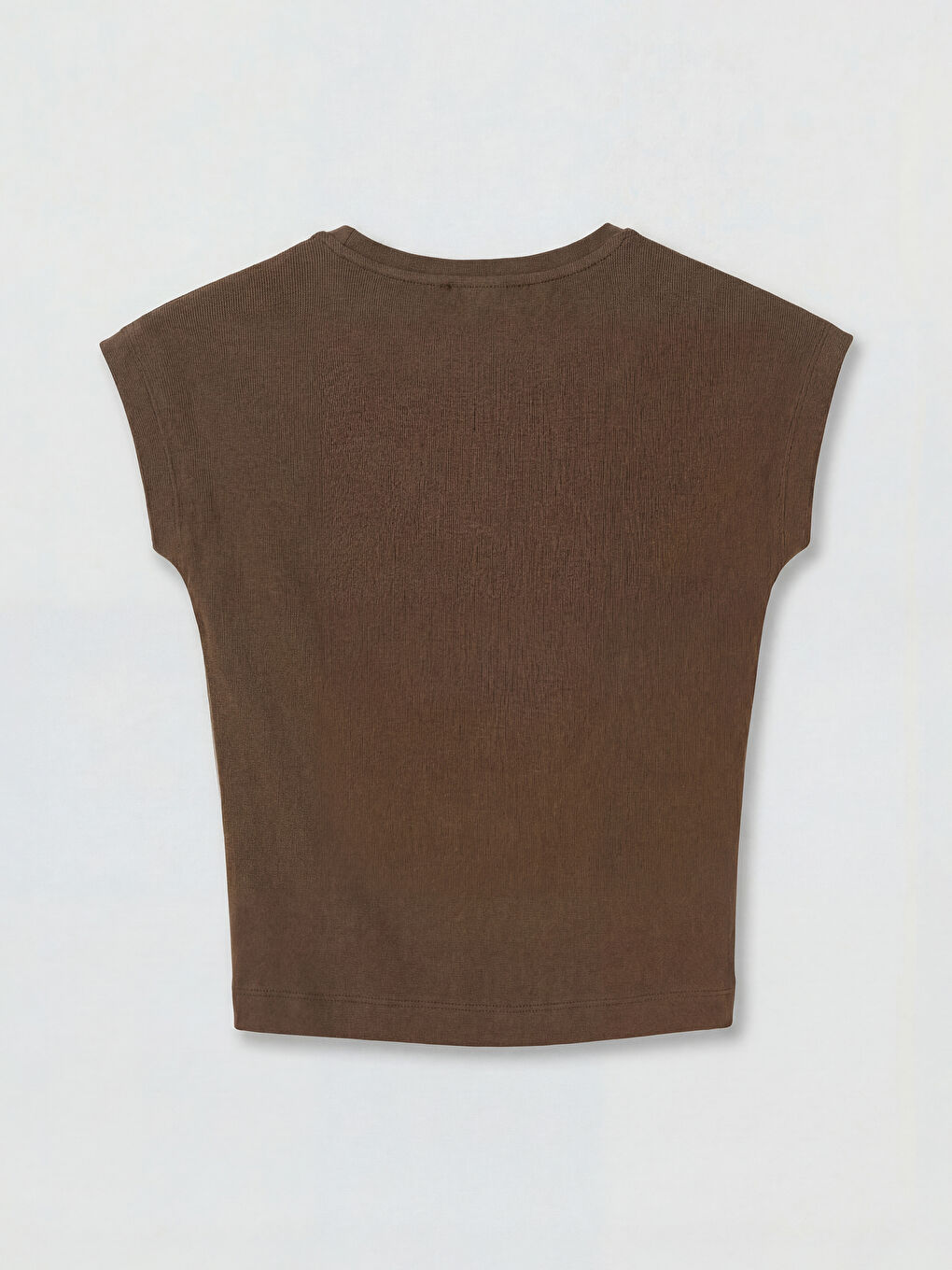 Kahverengi Bisiklet Yaka Kadın Crop-1