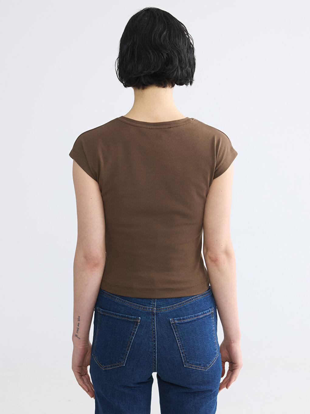 Crew Neck Women's Crop-3