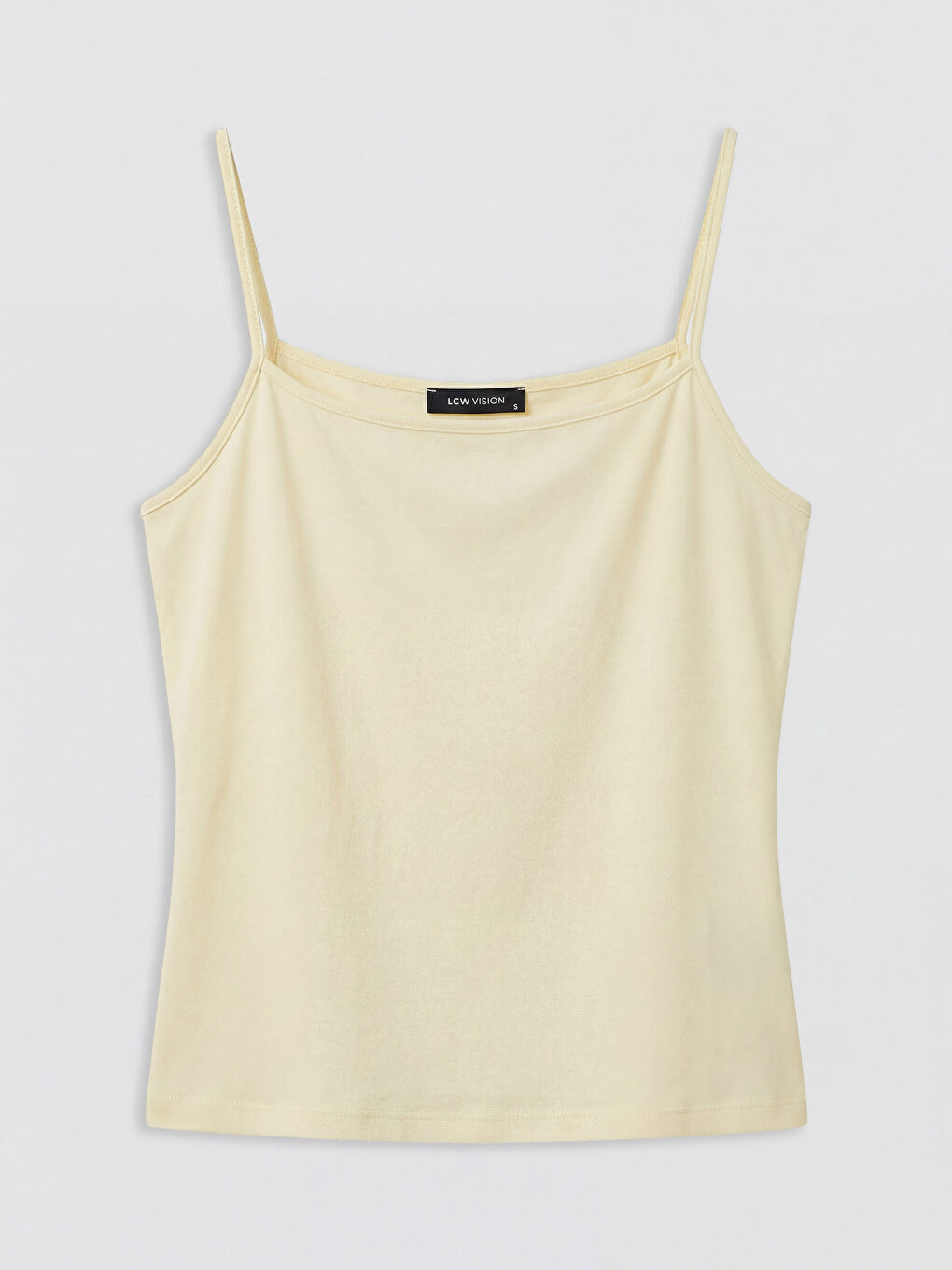 Sarı U Yaka İp Askılı Kadın Atlet