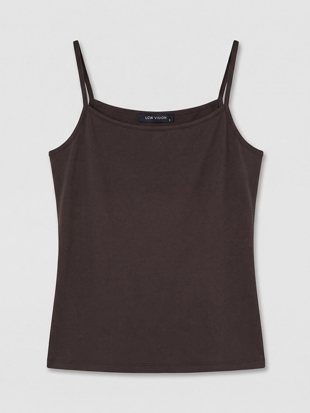 Kahverengi U Yaka İp Askılı Kadın Atlet